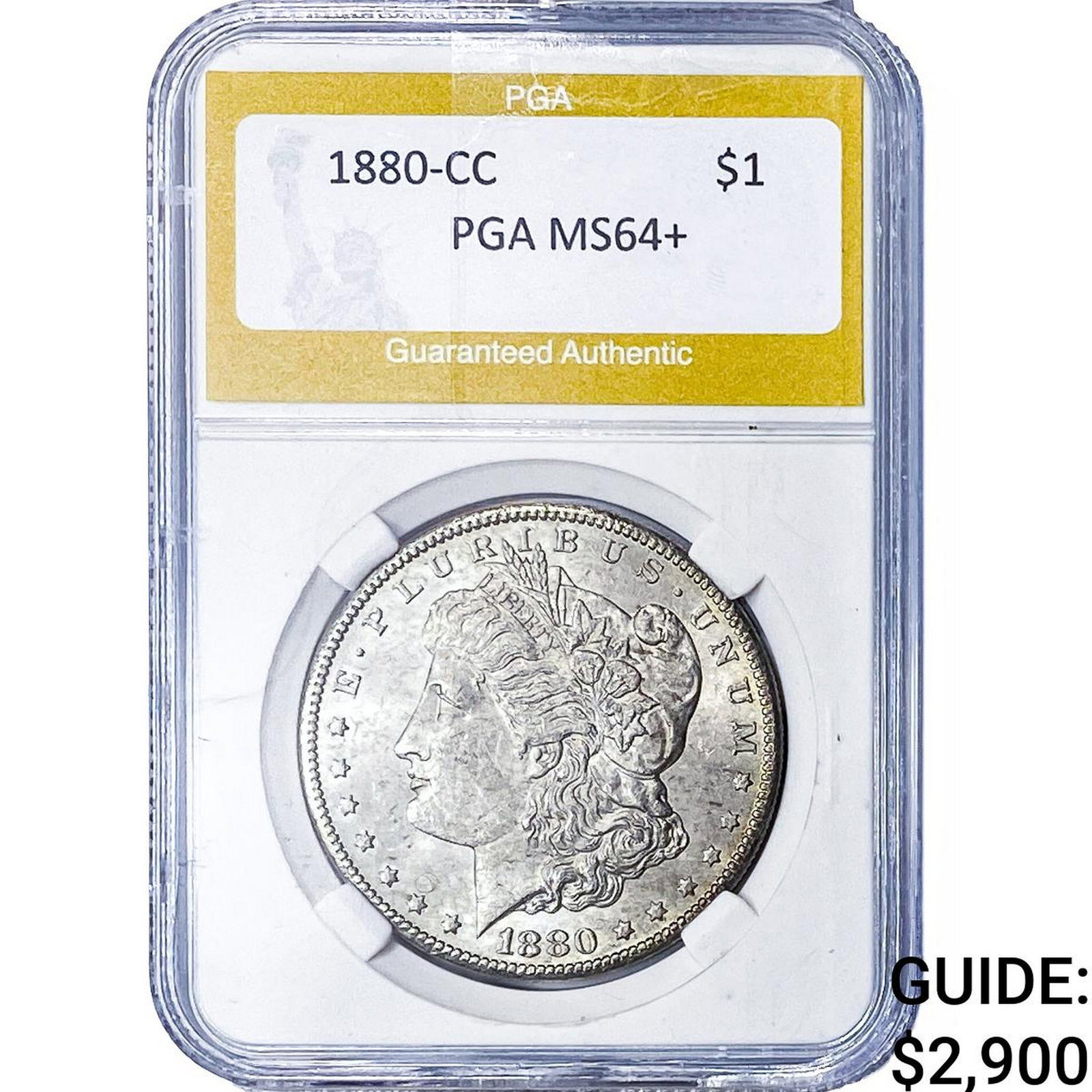 1880-CC Morgan Silver Dollar PGA MS64+: 1880-CC Morgan Silver Dollar PGA MS64+