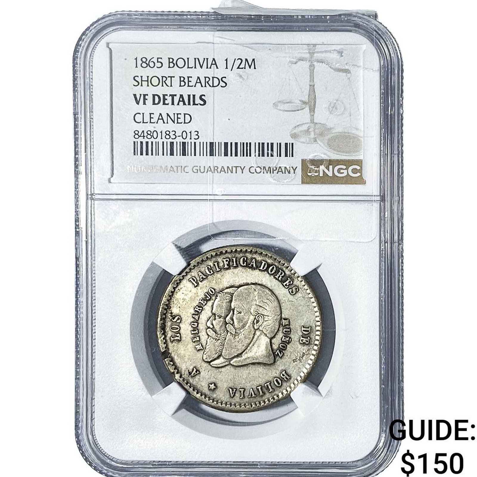 1865 Bolivia Silver 1/2 Milgarejo NGC VF Details (1 of 2)