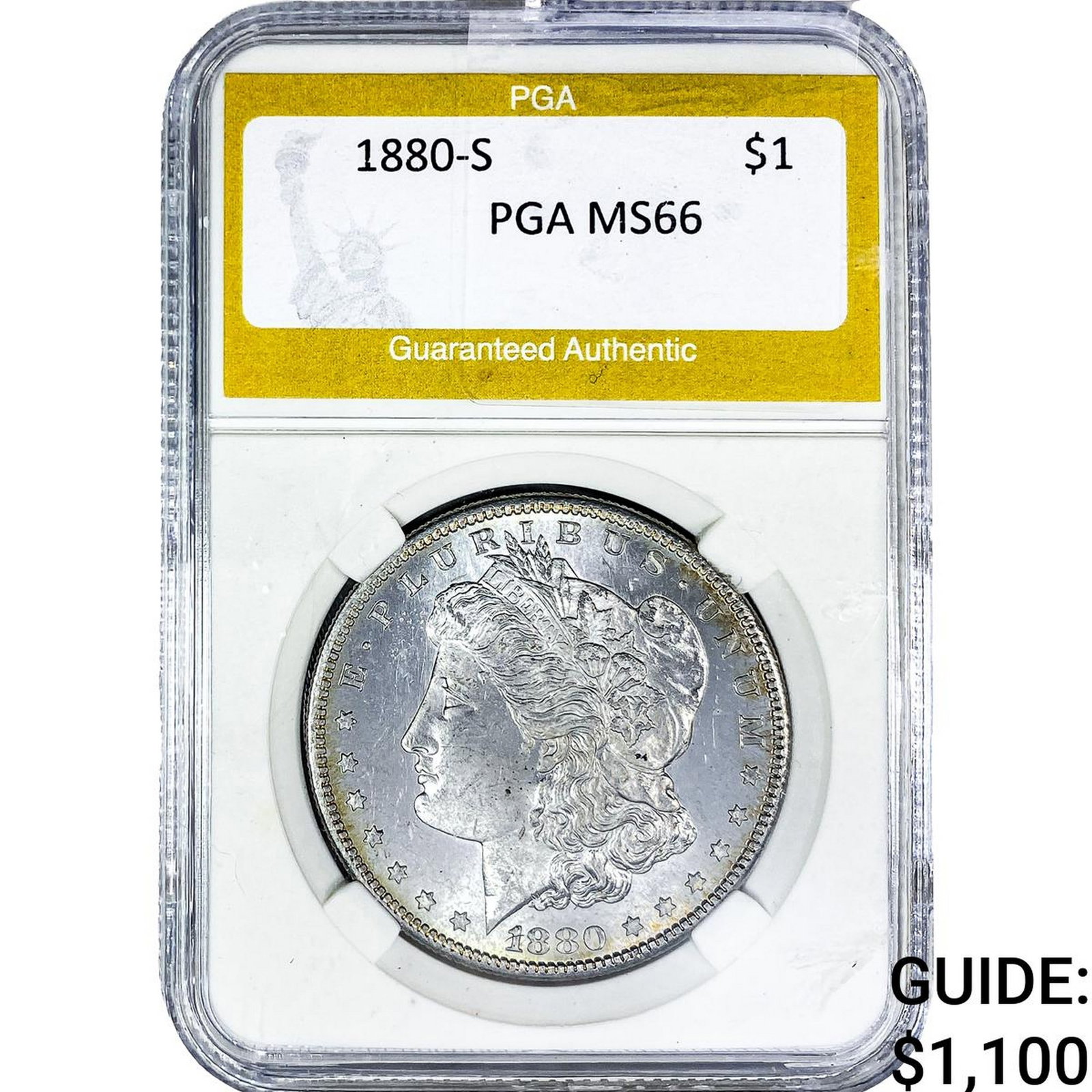 1880-S Morgan Silver Dollar PGA MS66: 1880-S Morgan Silver Dollar PGA MS66