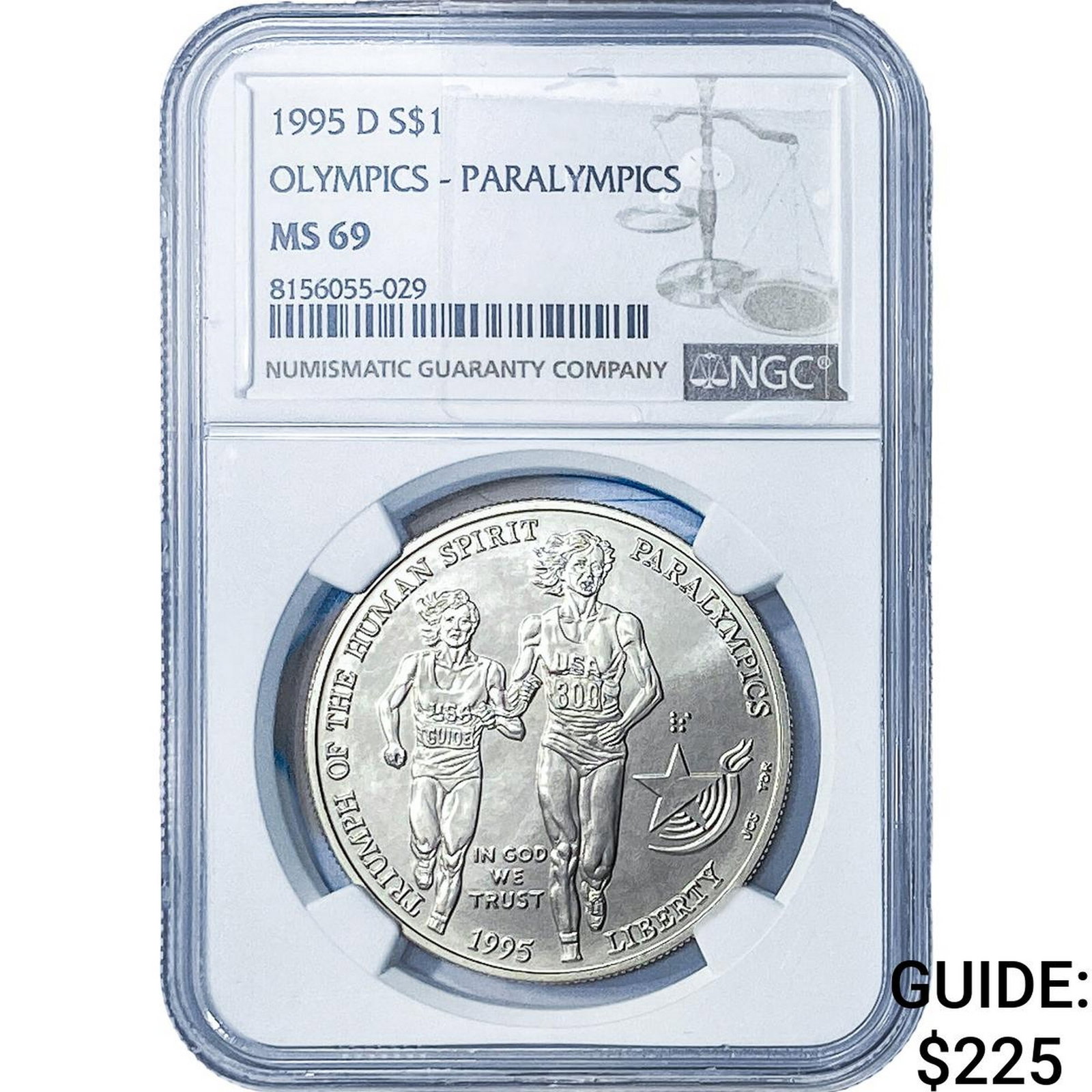 1995-D Olympics - Paralympics Silver $1 NGC MS69: 1995-D Olympics - Paralympics Silver $1 NGC MS69