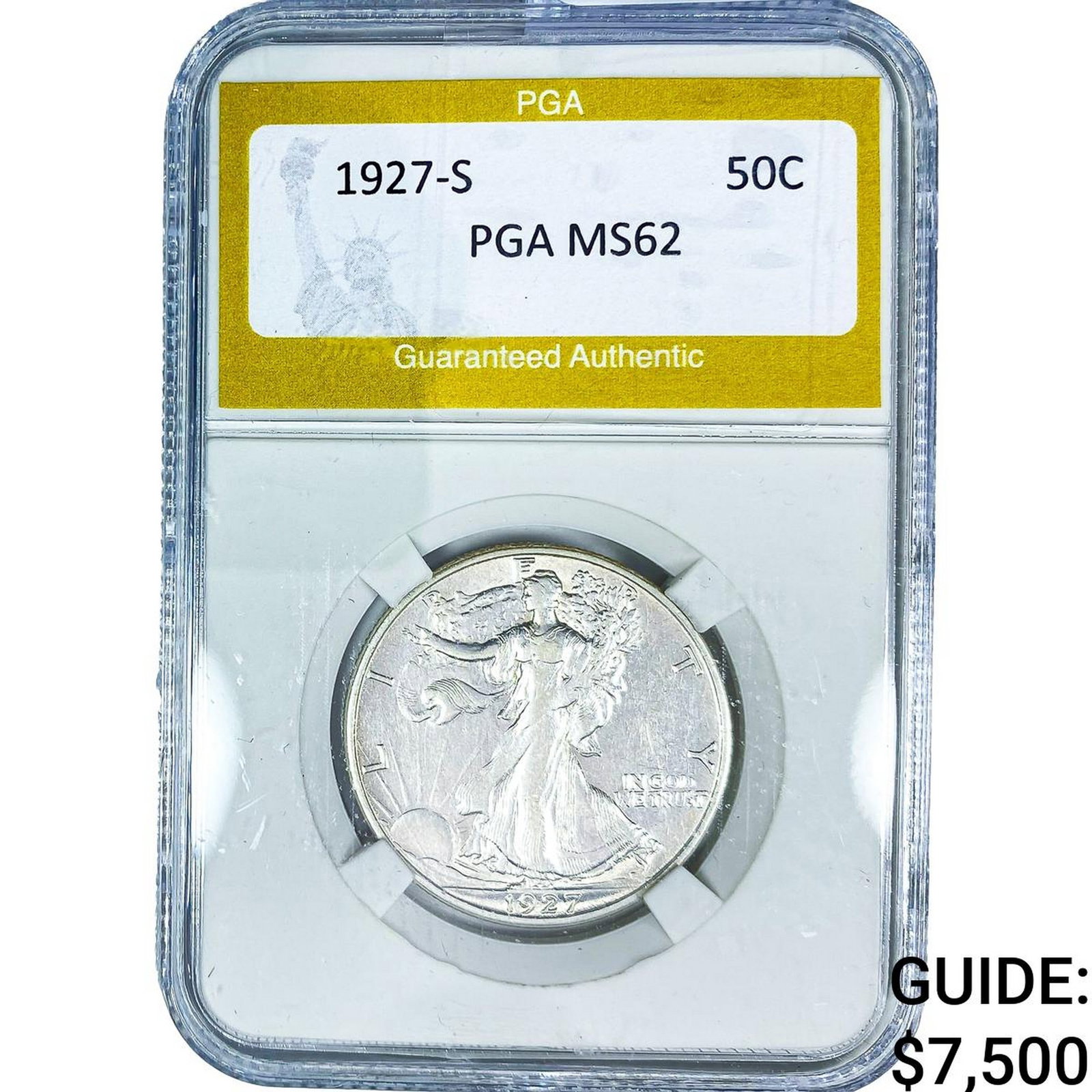 1927-S Walking Liberty Half Dollar PGA MS62 (1 of 2)