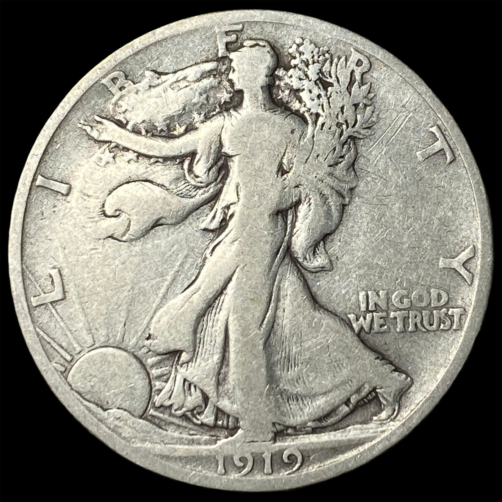 1919-D Silver Walking Liberty Half Dollar LIGHTLY CIRCULATED: 1919-D Silver Walking Liberty Half Dollar LIGHTLY CIRCULATED