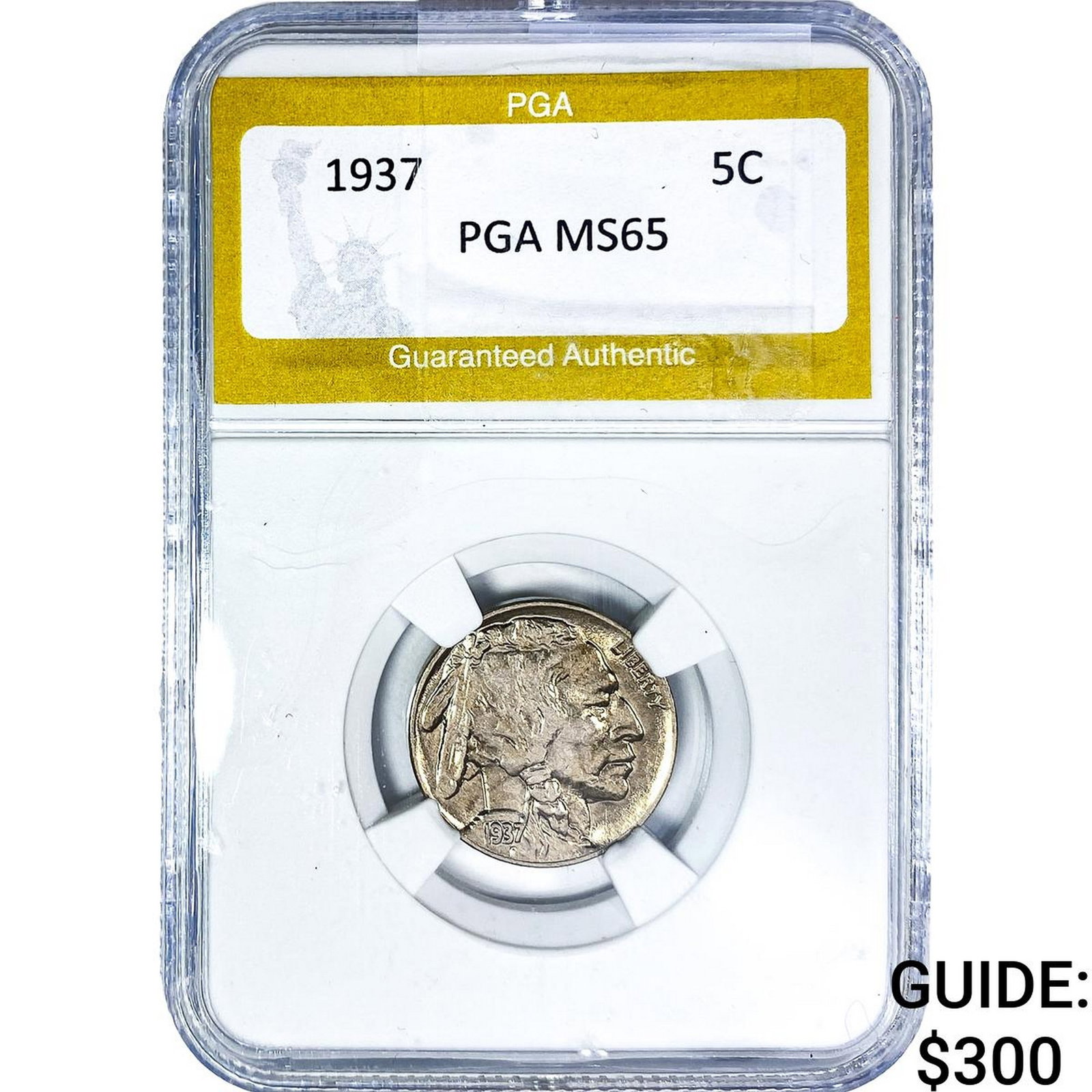 1937 Buffalo Nickel PGA MS65: 1937 Buffalo Nickel PGA MS65