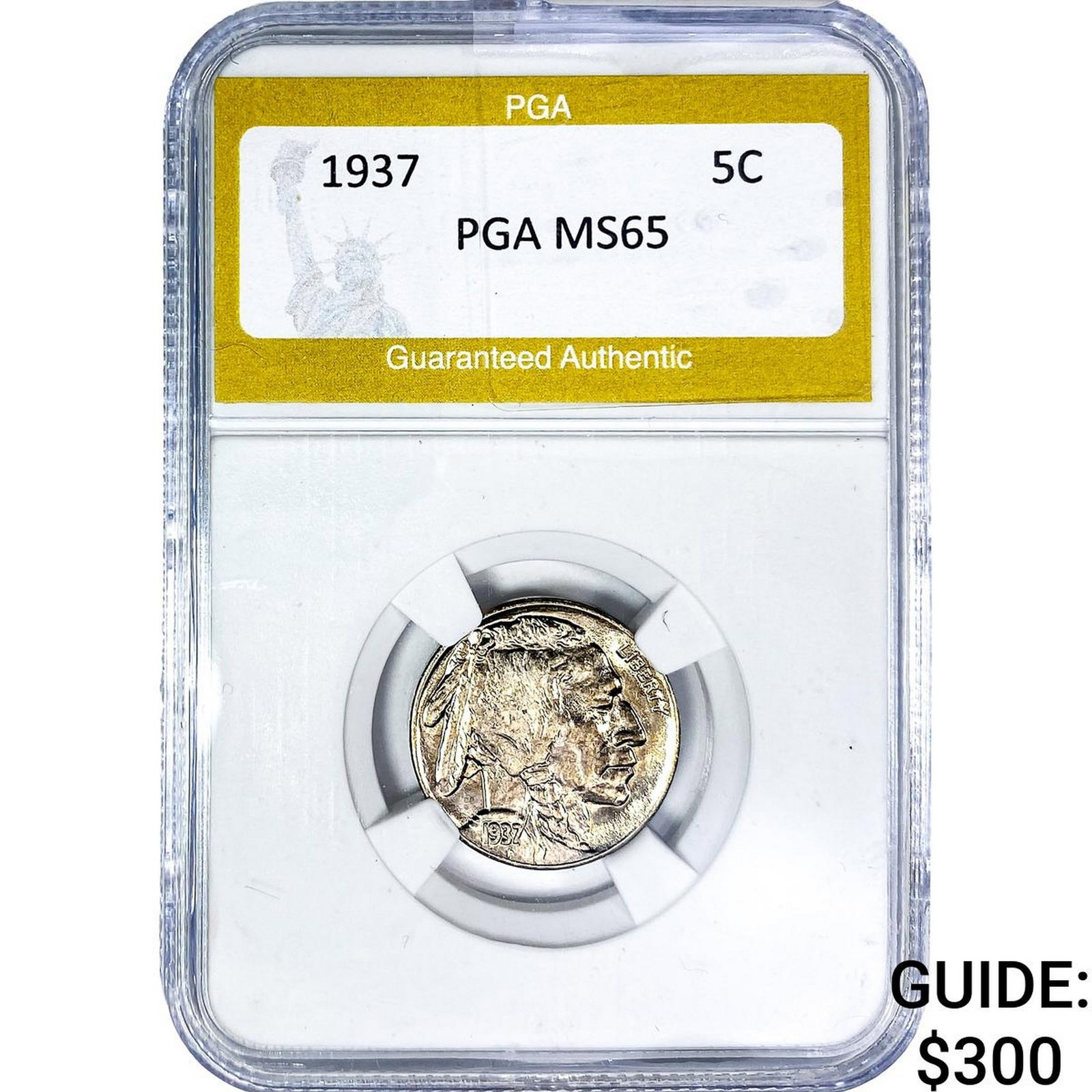 1937 Buffalo Nickel PGA MS65: 1937 Buffalo Nickel PGA MS65