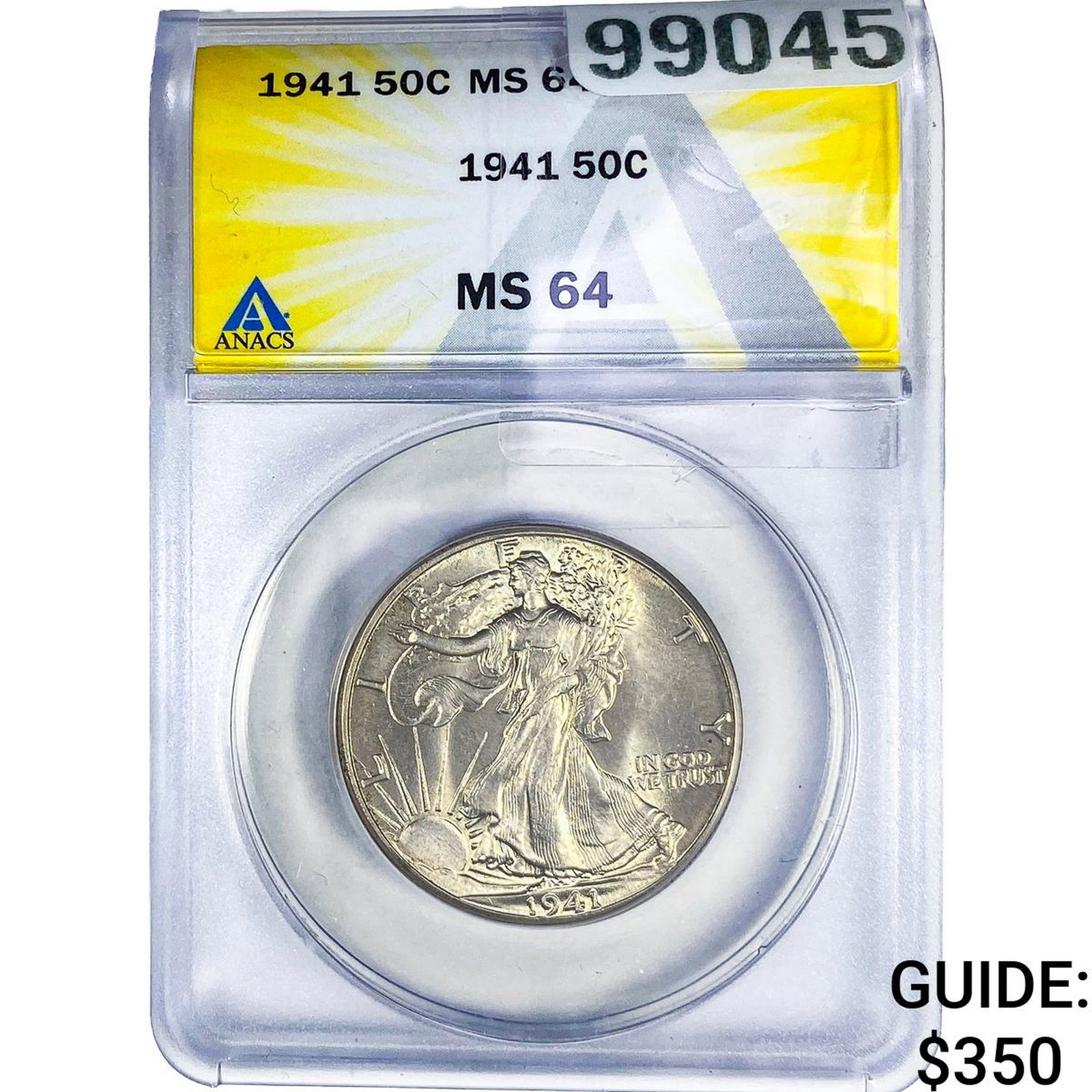 1941 Walking Liberty Half Dollar ANACS MS65: 1941 Walking Liberty Half Dollar ANACS MS65