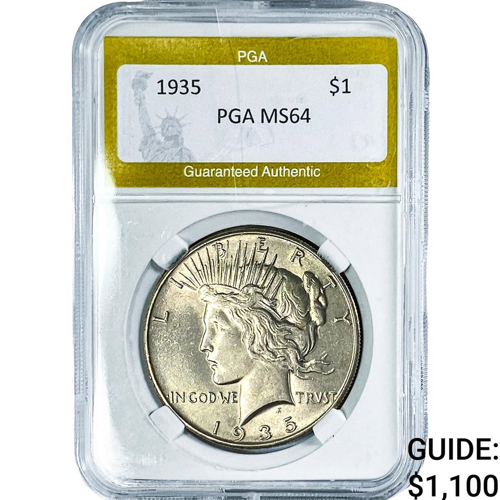 1935 Silver Peace Dollar PGA MS64: 1935 Silver Peace Dollar PGA MS64