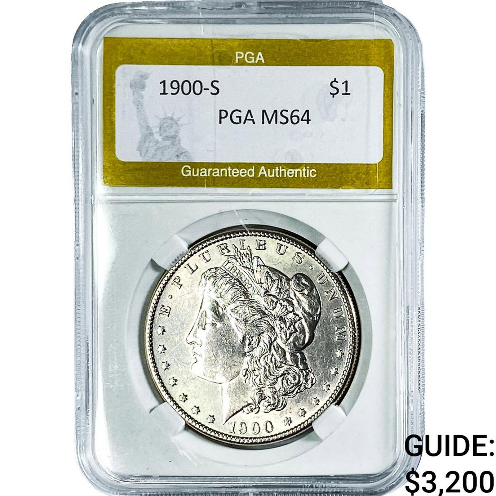 1900-S Morgan Silver Dollar PGA MS64: 1900-S Morgan Silver Dollar PGA MS64