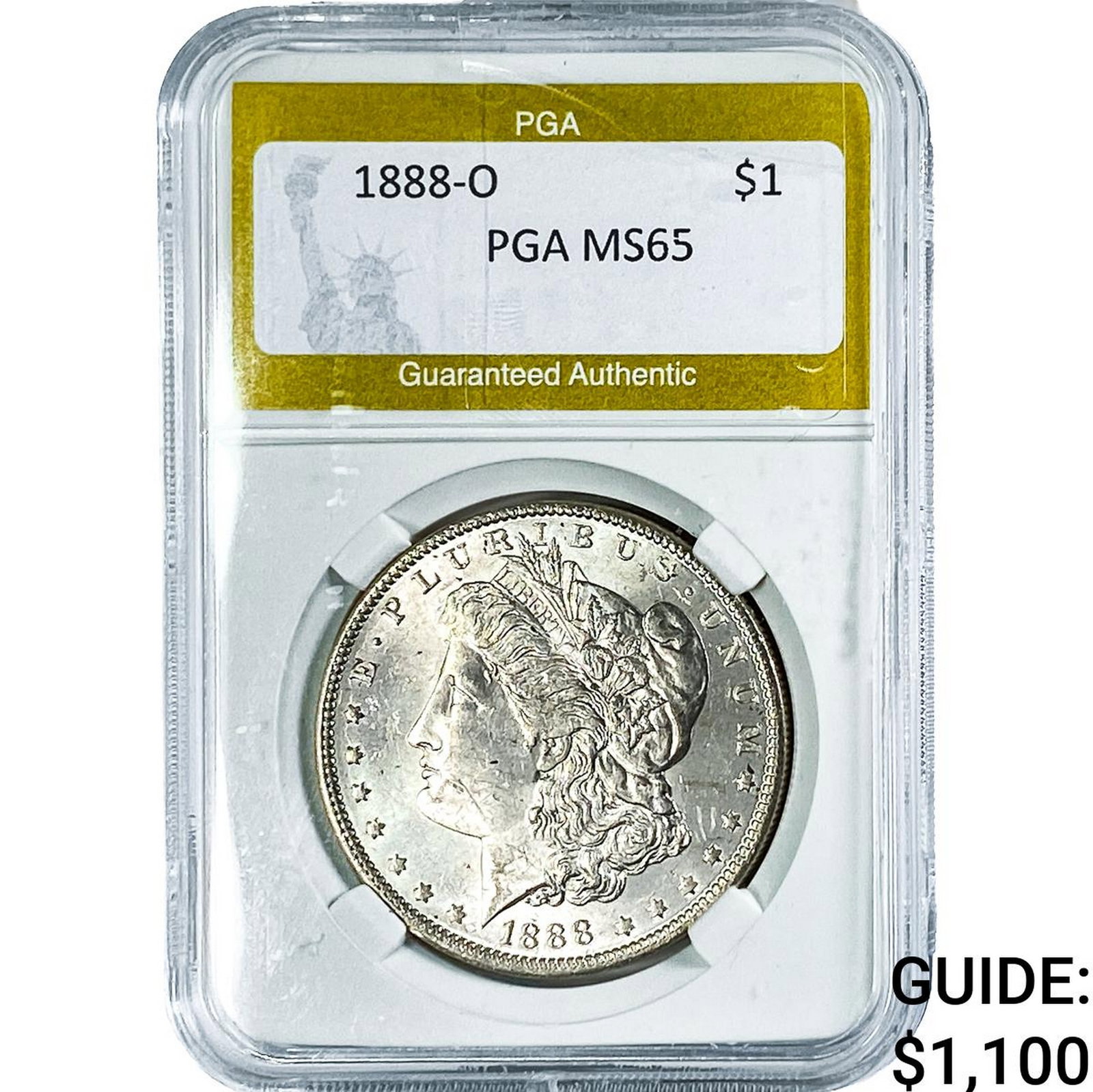 1888-O Morgan Silver Dollar PGA MS65: 1888-O Morgan Silver Dollar PGA MS65