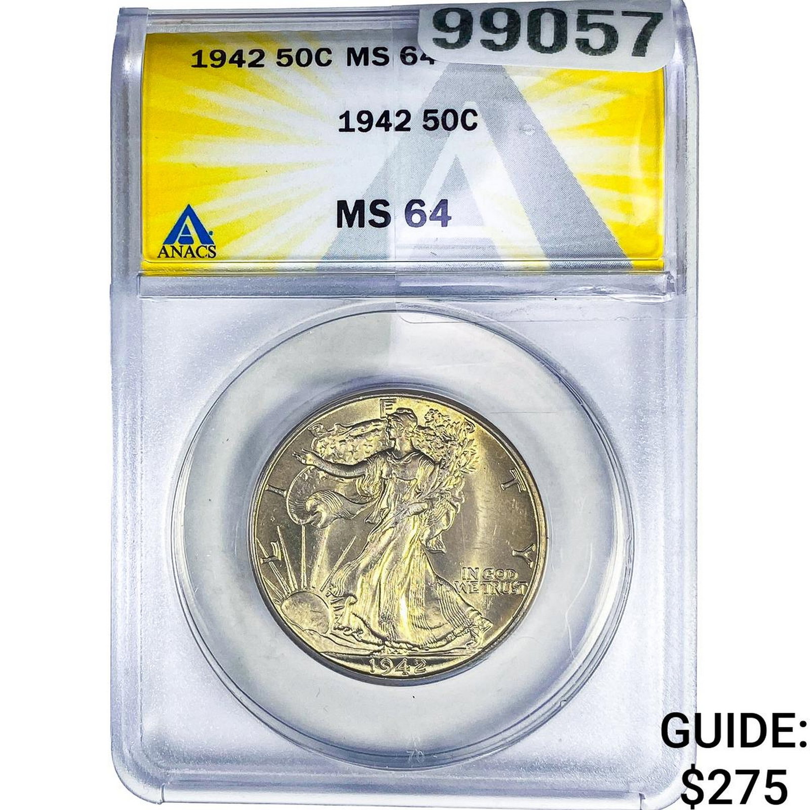 1942 Walking Liberty Half Dollar ANACS MS54: 1942 Walking Liberty Half Dollar ANACS MS54