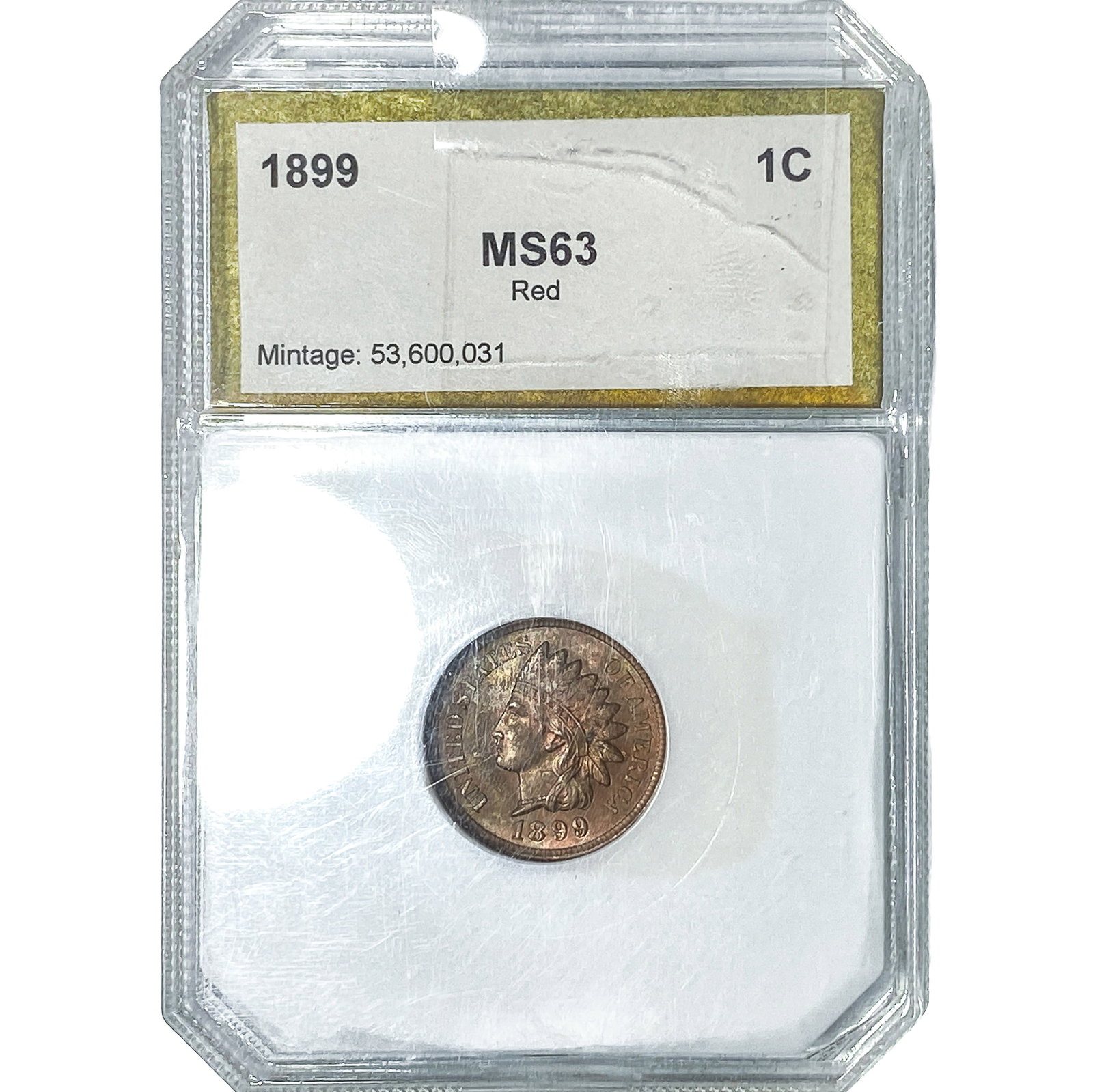 1899 Indian Head Cent PCI MS63 Red: 1899 Indian Head Cent PCI MS63 Red