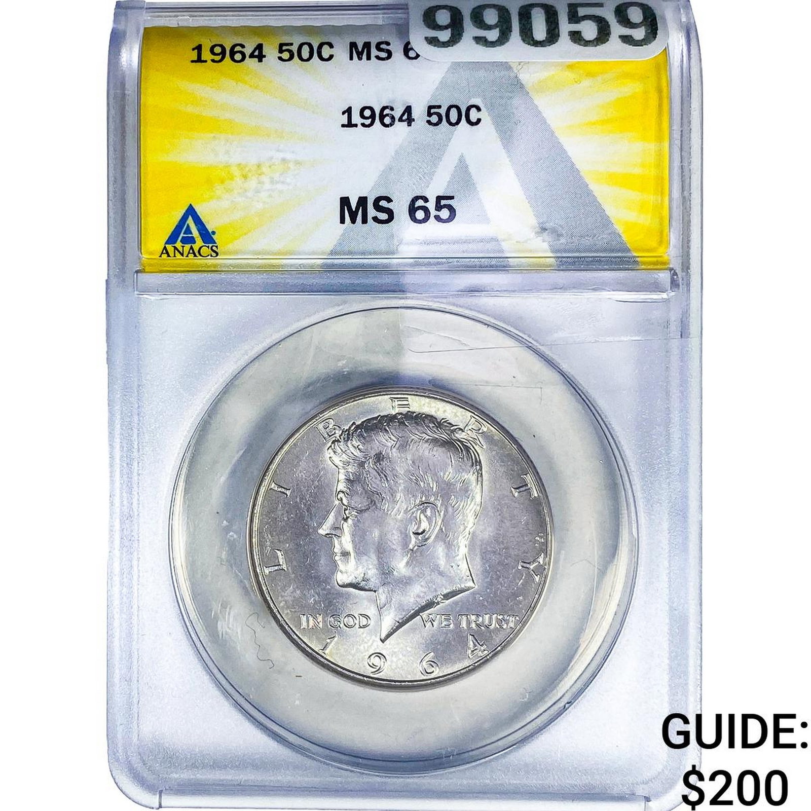 1964 Kennedy Half Dollar ANACS MS65: 1964 Kennedy Half Dollar ANACS MS65