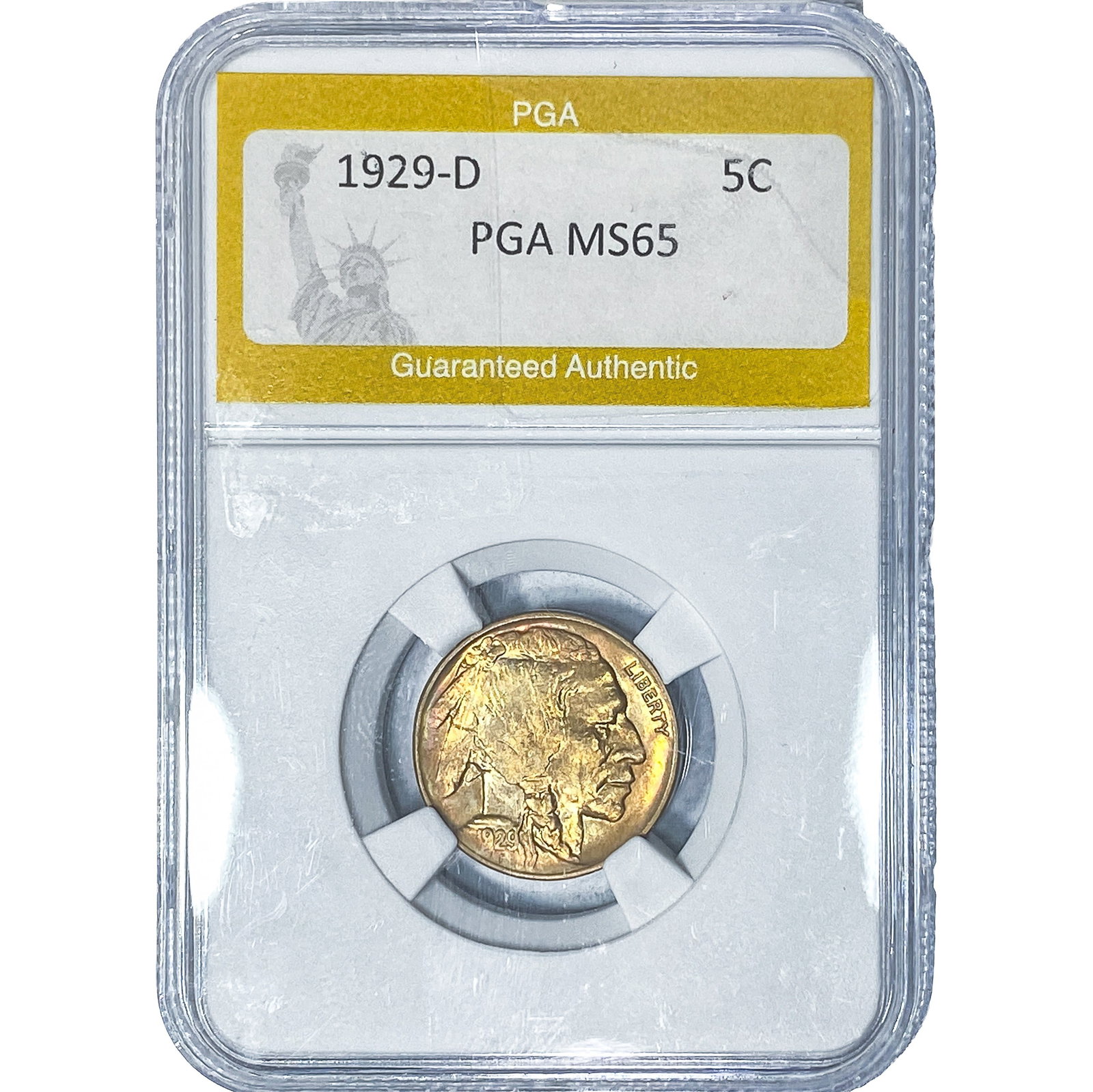 1929-D Buffalo Nickel PGA MS65: 1929-D Buffalo Nickel PGA MS65
