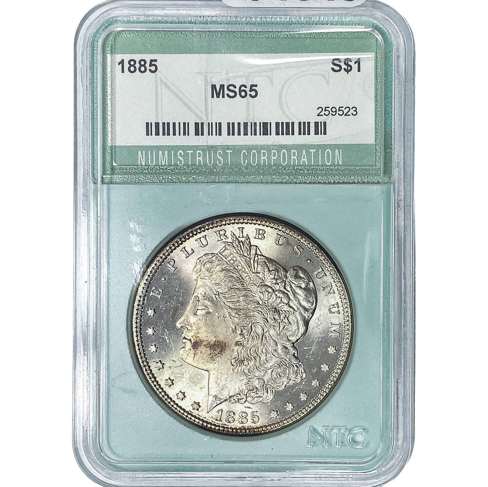 1885 Morgan Silver Dollar NTC MS65: 1885 Morgan Silver Dollar NTC MS65