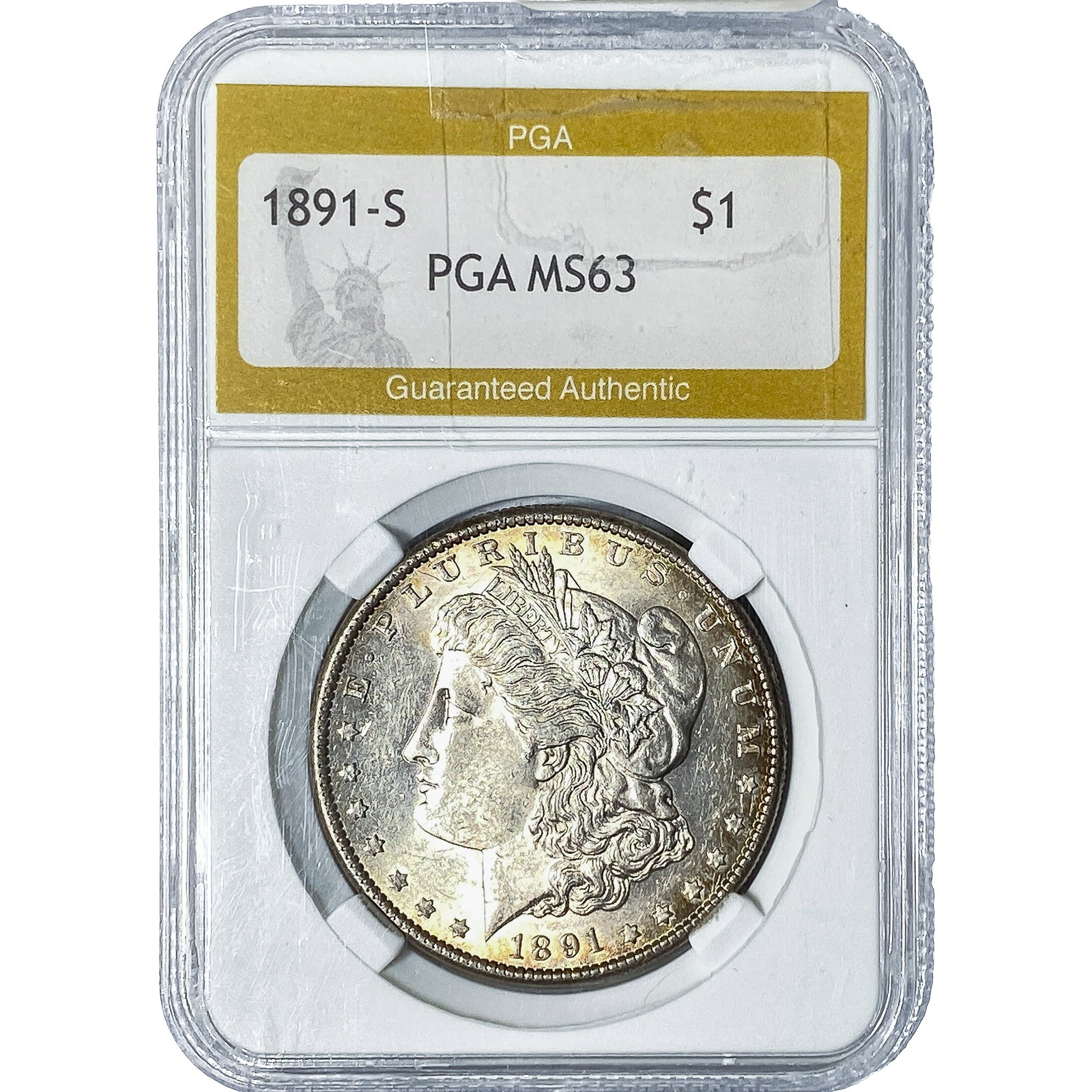 1891-S Morgan Silver Dollar PGA MS63: 1891-S Morgan Silver Dollar PGA MS63