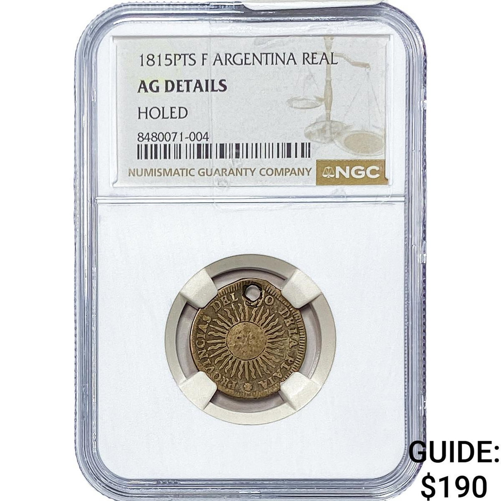 1815-PTS Argentina Silver Real NGC AG Details: 1815-PTS Argentina Silver Real NGC AG Details