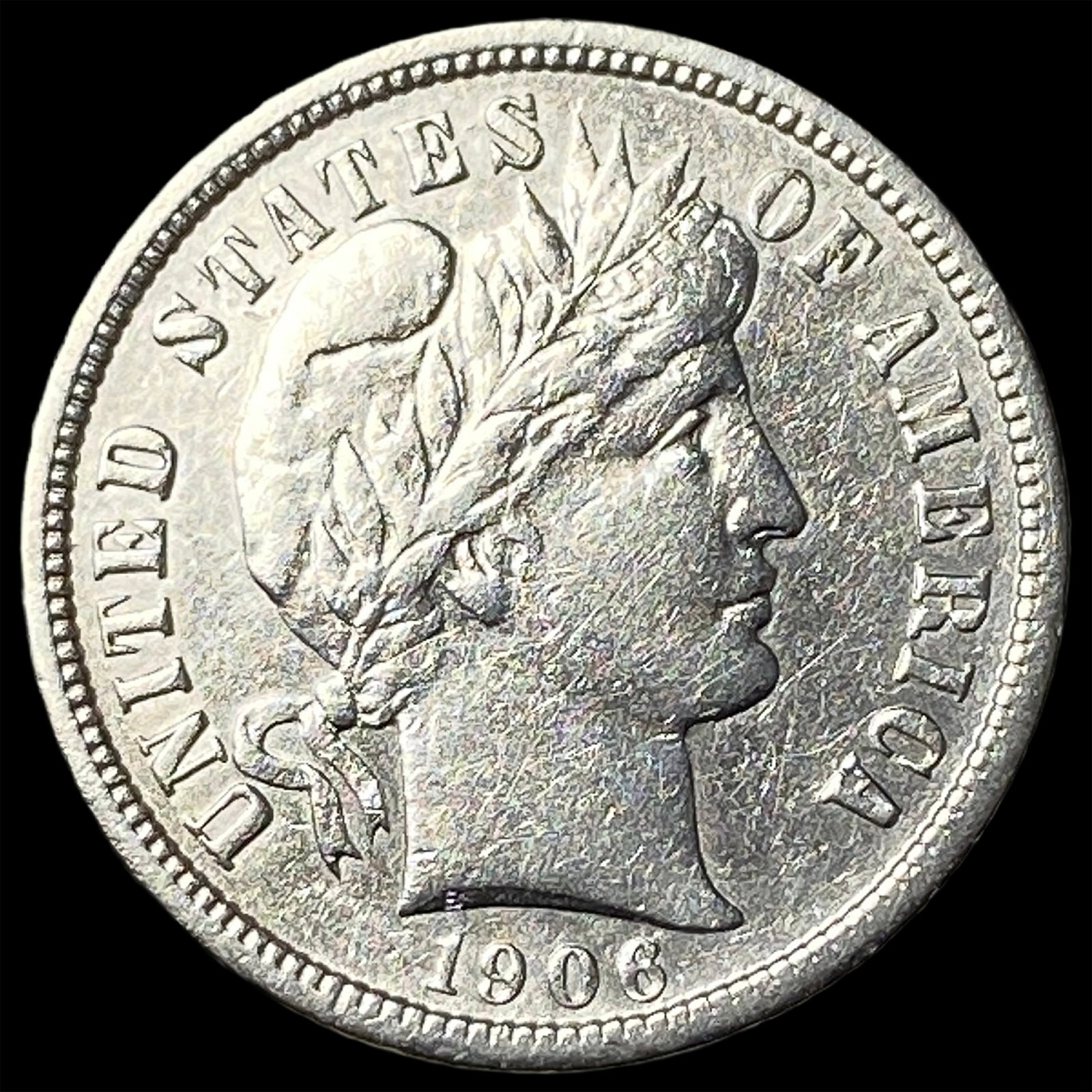 1906-S Silver Barber Dime CLOSELY UNCIRCULATED: 1906-S Silver Barber Dime CLOSELY UNCIRCULATED
