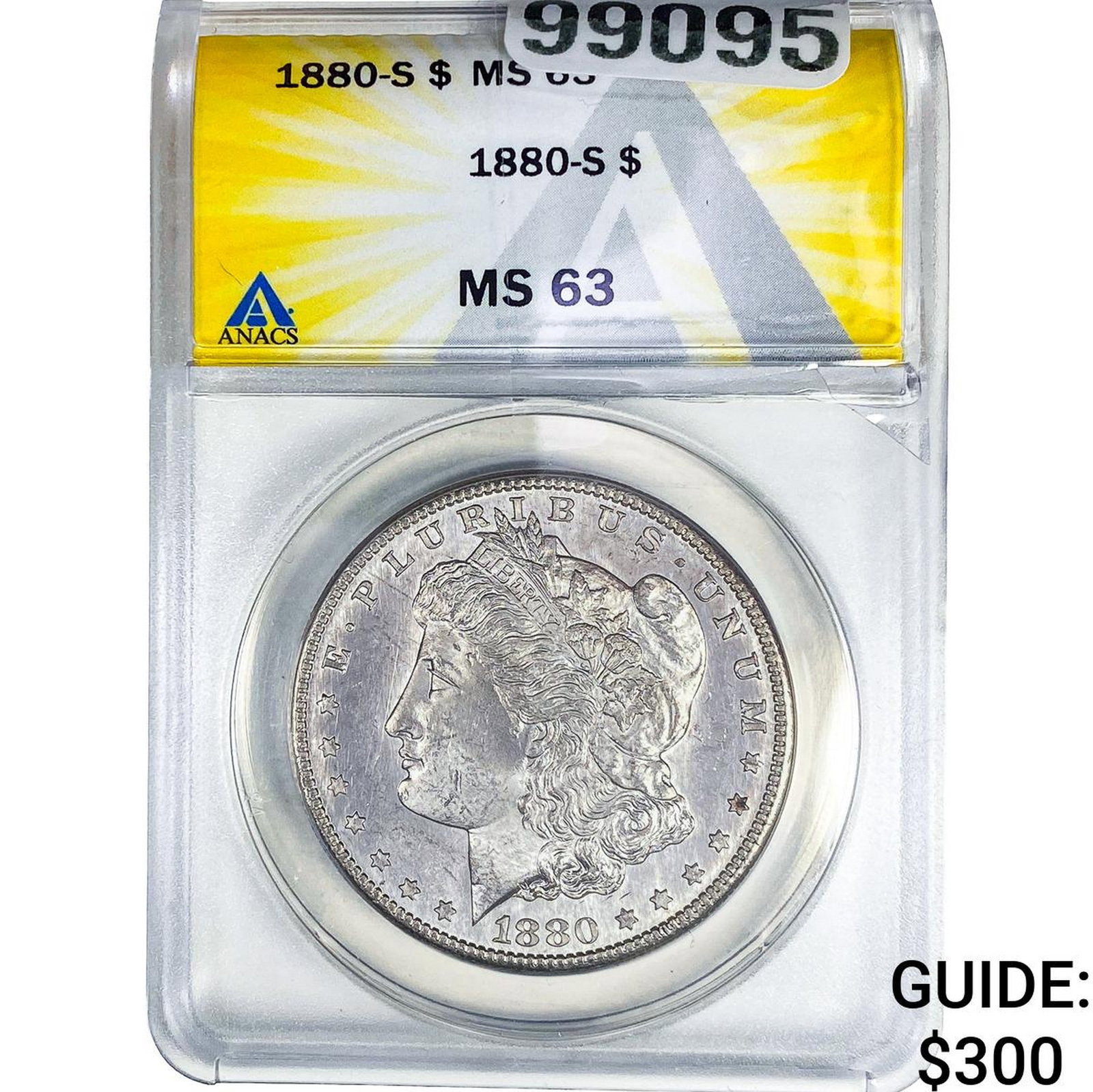 1880-S Morgan Silver Dollar ANACS MS63: 1880-S Morgan Silver Dollar ANACS MS63