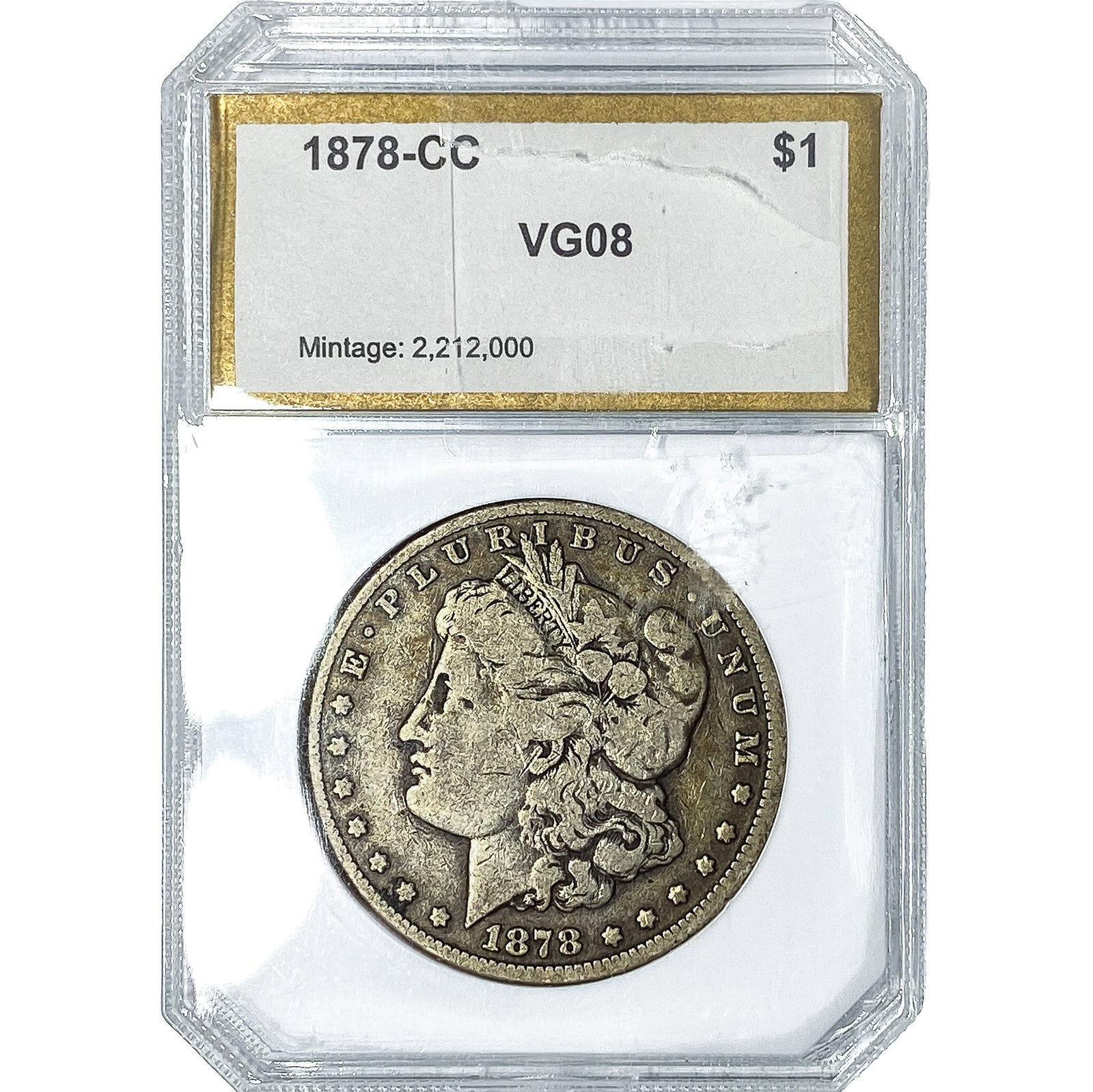 1878-CC Morgan Silver Dollar PCI VG08: 1878-CC Morgan Silver Dollar PCI VG08