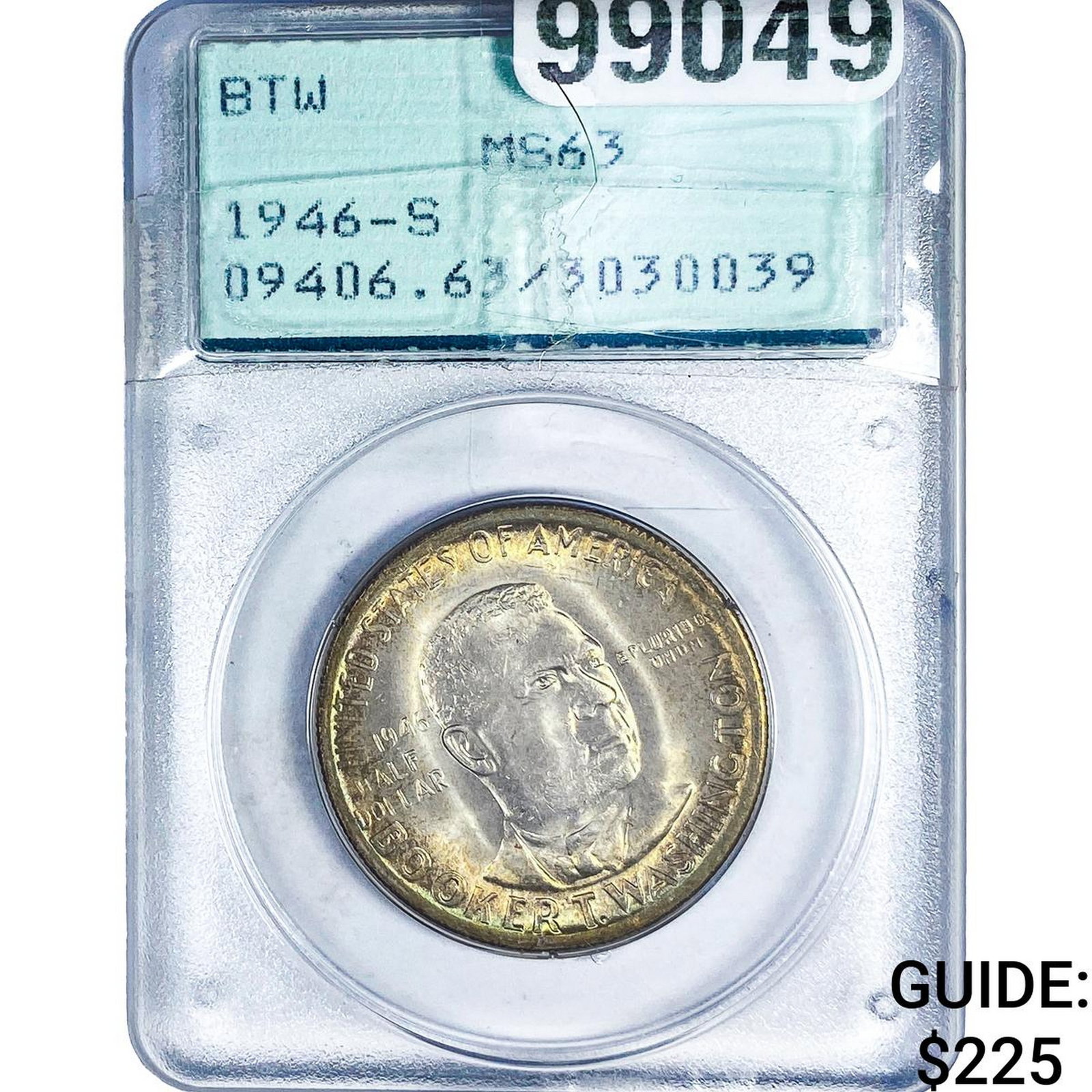 1946-S Booker T Half Dollar PCGS MS63: 1946-S Booker T Half Dollar PCGS MS63