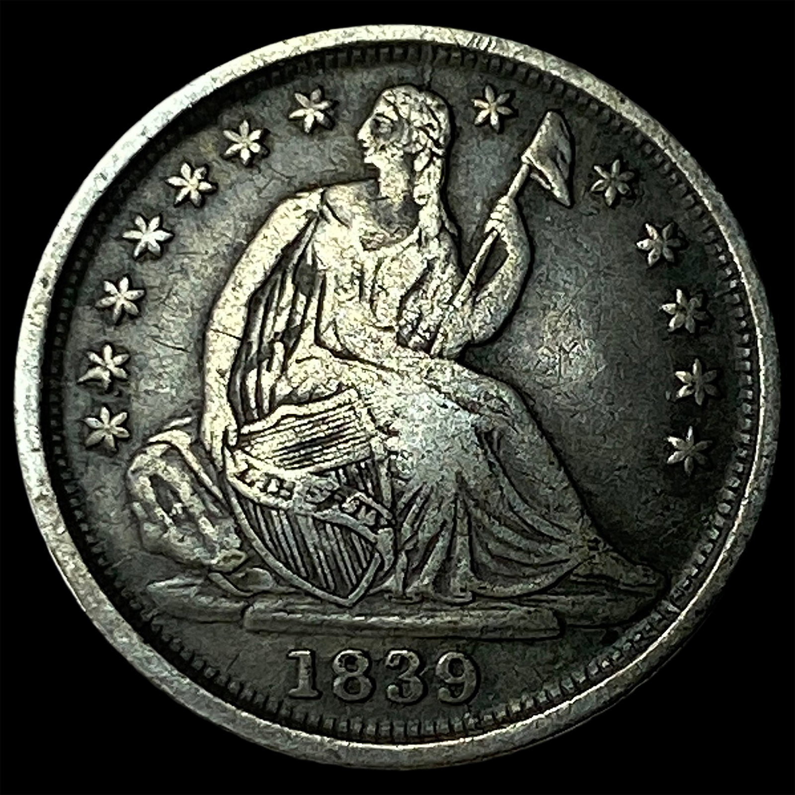 1839-O Silver Half Dime LIGHTLY CIRCULATED (1 of 2)
