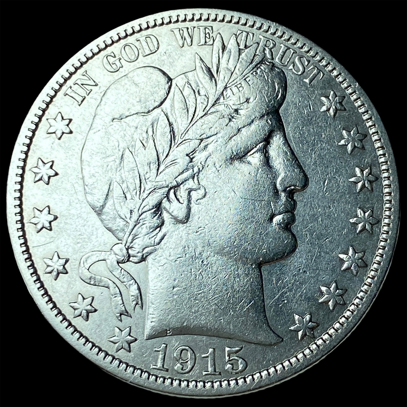 1915-S Silver Barber Half Dollar CLOSELY UNCIRCULATED: 1915-S Silver Barber Half Dollar CLOSELY UNCIRCULATED