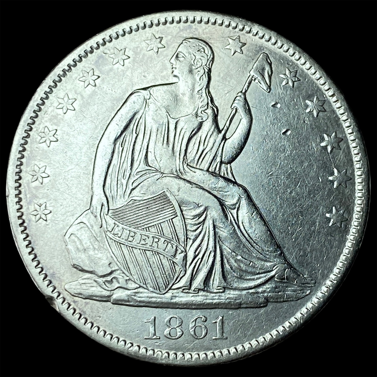 1861-O Silver Half Dollar CHOICE BU: 1861-O Silver Half Dollar CHOICE BU