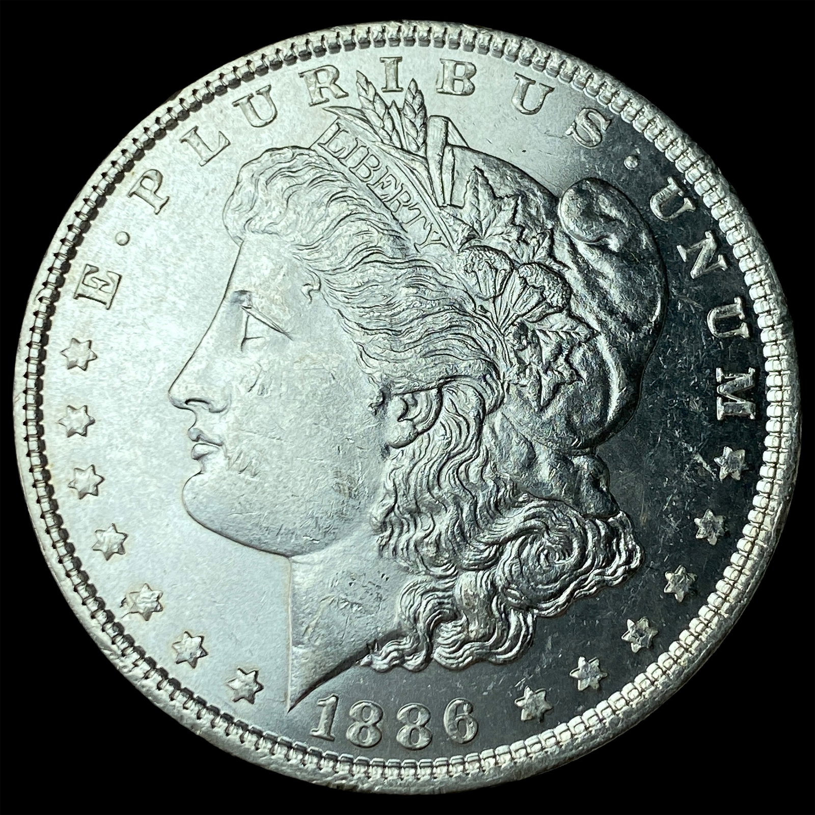 1886 Morgan Silver Dollar GEM BU: 1886 Morgan Silver Dollar GEM BU