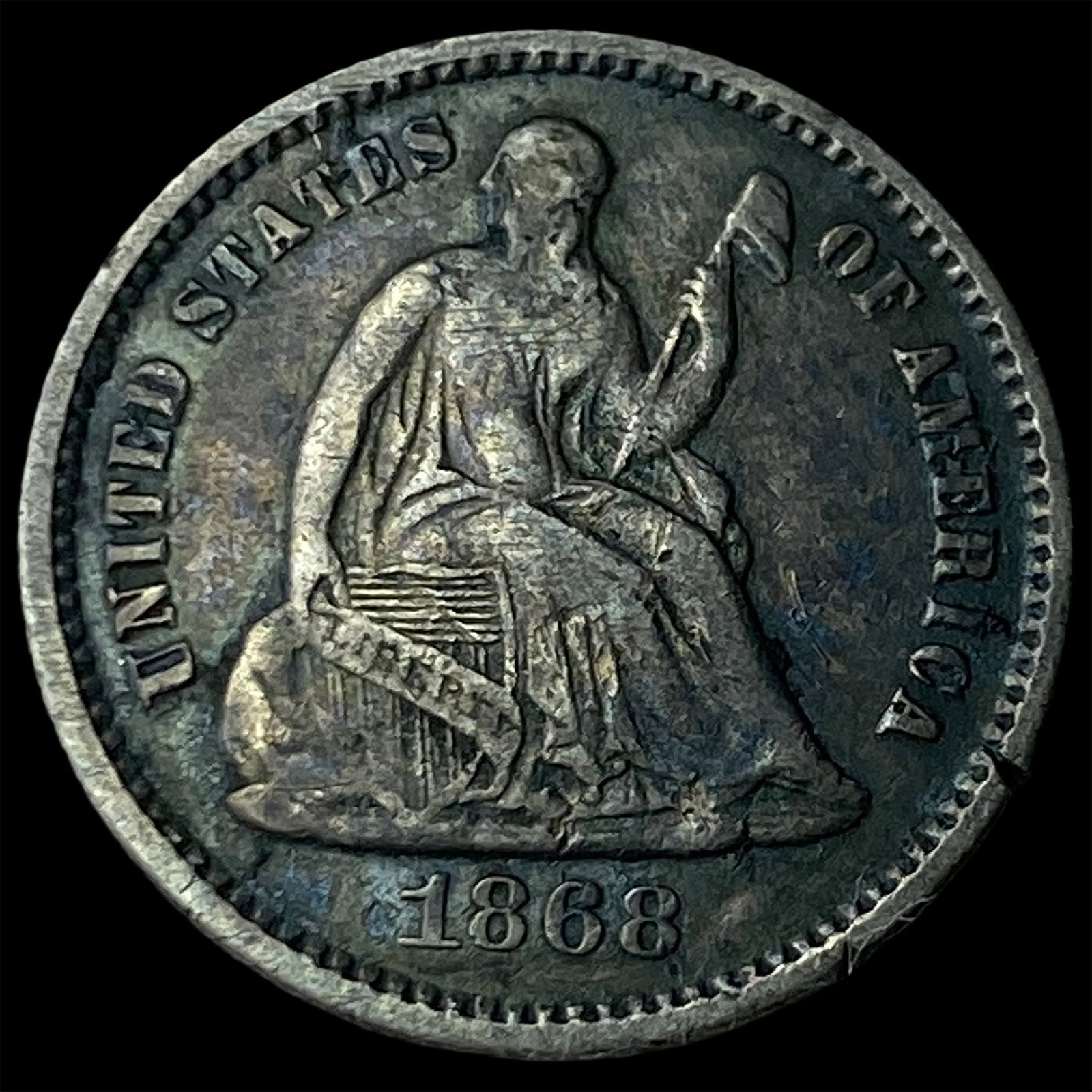 1868 Seated Liberty Half Dime UNCIRCULATED: 1868 Seated Liberty Half Dime UNCIRCULATED