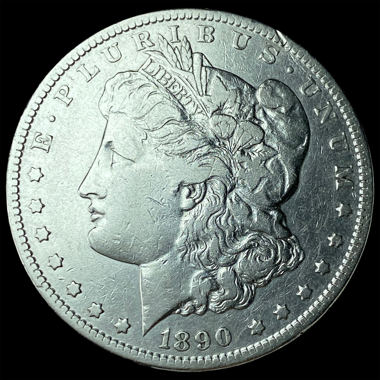 1890-CC Silver Morgan Dollar CLOSELY UNCIRCULATED: 1890-CC Silver Morgan Dollar CLOSELY UNCIRCULATED