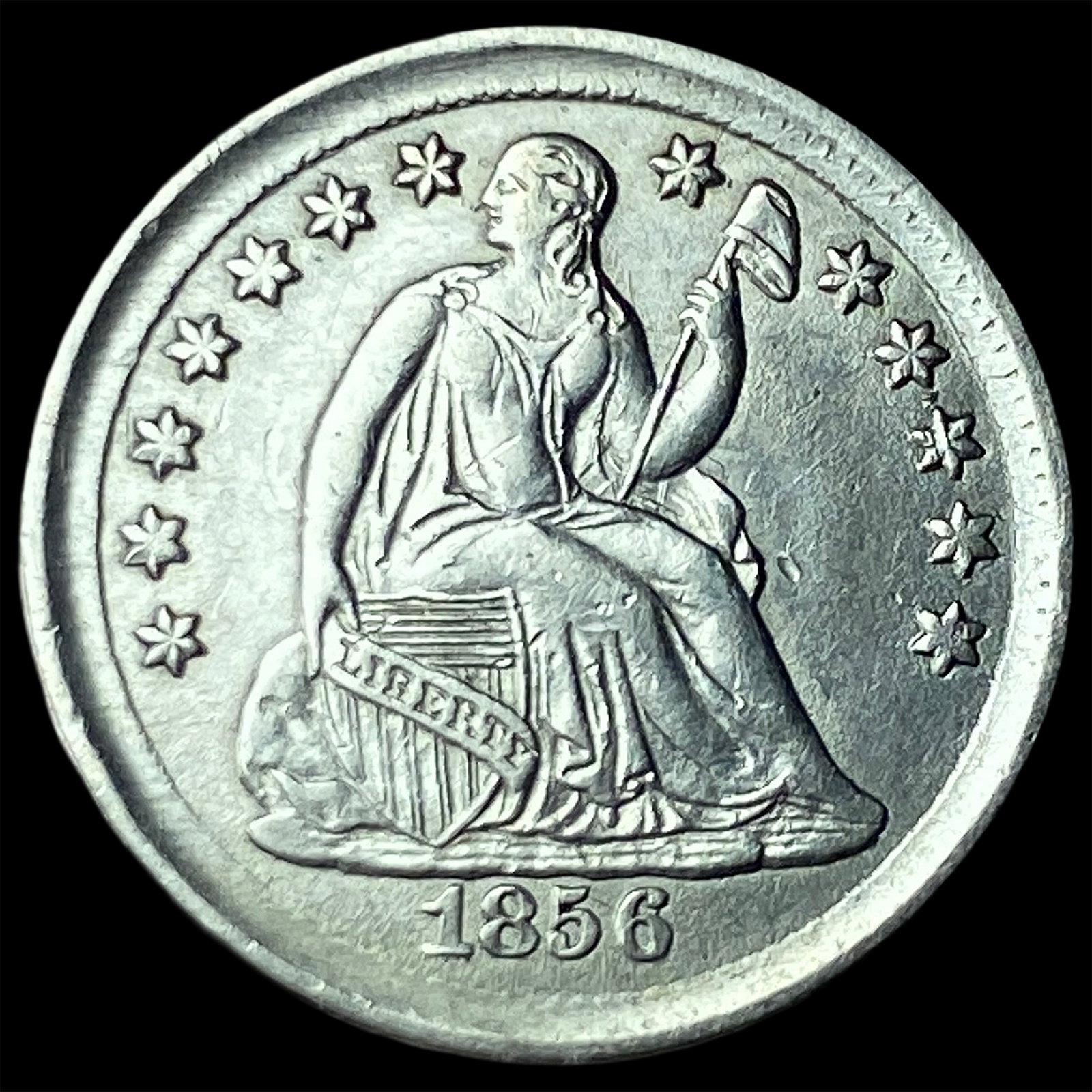 1856 Seated Liberty Half Dime UNCIRCULATED: 1856 Seated Liberty Half Dime UNCIRCULATED