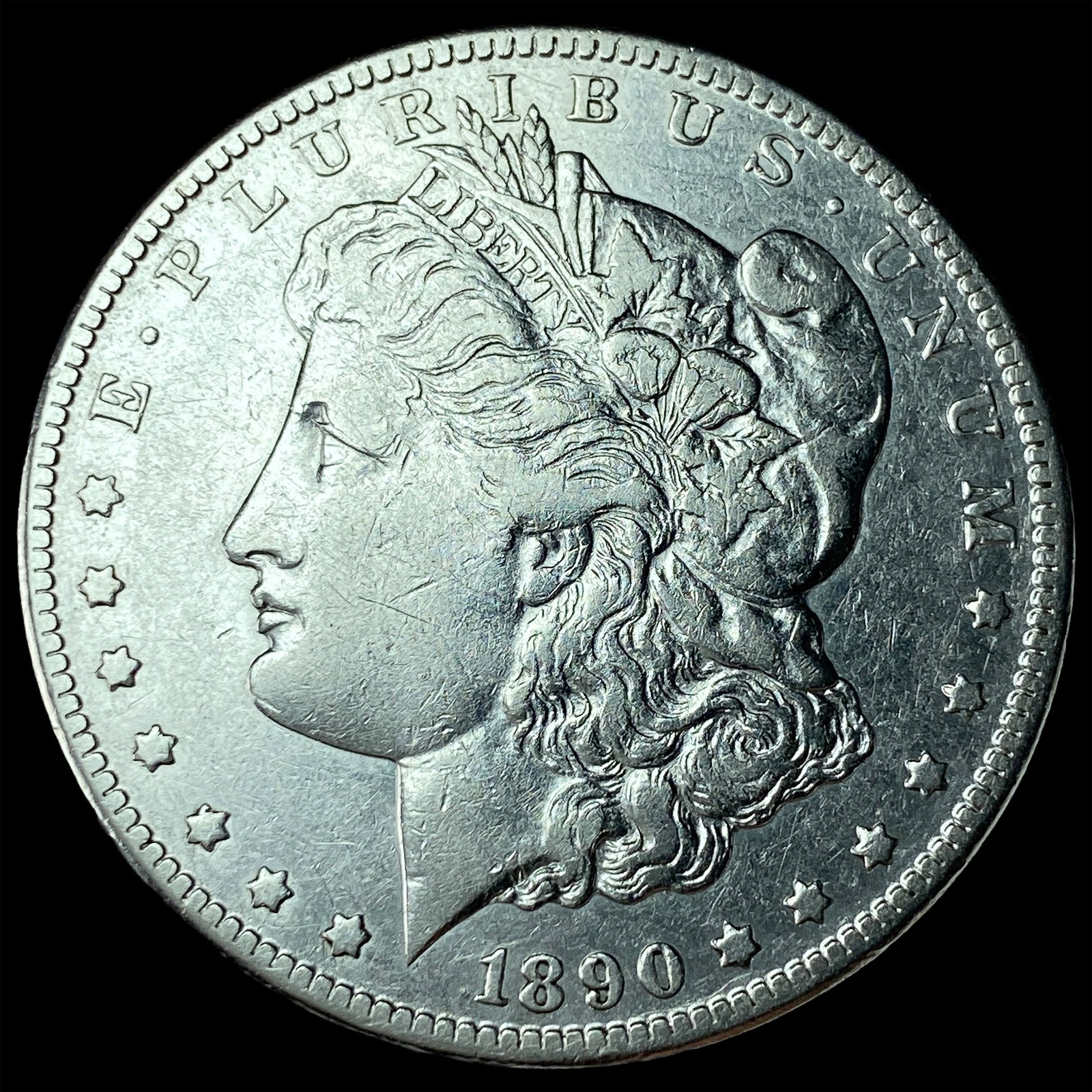 1890-CC Silver Morgan Dollar CLOSELY UNCIRCULATED: 1890-CC Silver Morgan Dollar CLOSELY UNCIRCULATED