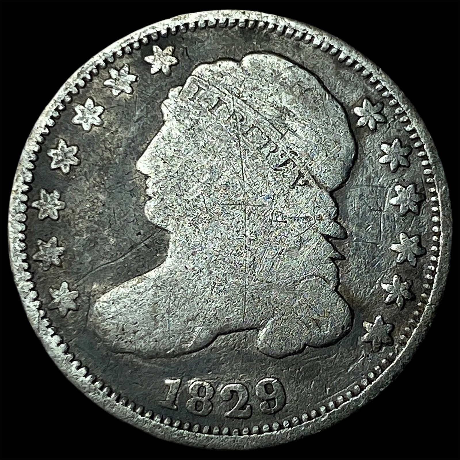 1829 Capped Bust Dime LIGHTLY CIRCULATED: 1829 Capped Bust Dime LIGHTLY CIRCULATED