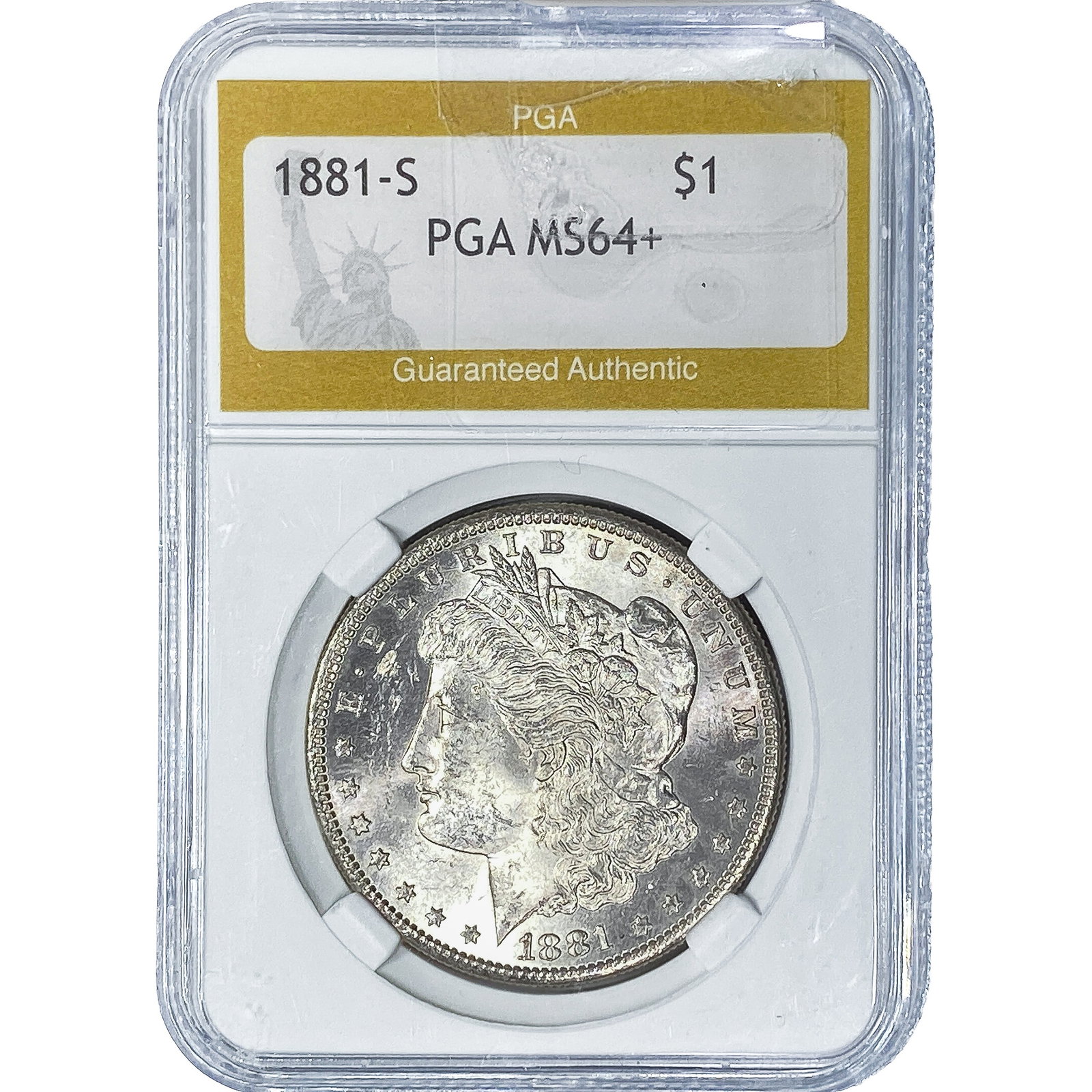 1881-S Morgan Silver Dollar PGA MS64+: 1881-S Morgan Silver Dollar PGA MS64+