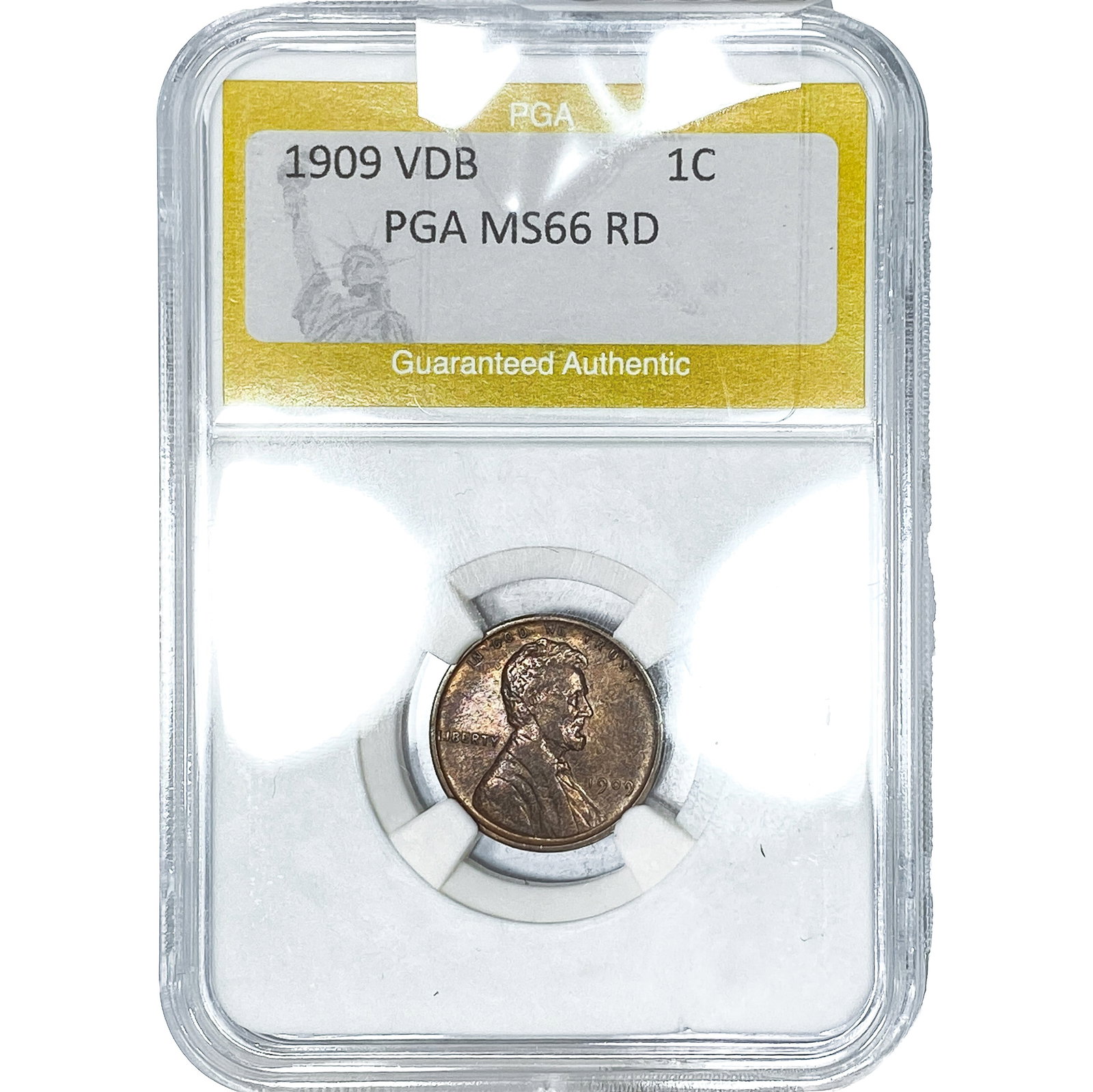 1909 VDB Wheat Cent PGA MS66 RD (1 of 2)
