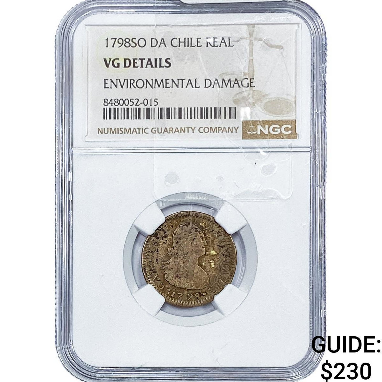1798-SO Colonial Spain Silver 1 Real NGC VG Details: 1798-SO Colonial Spain Silver 1 Real NGC VG Details