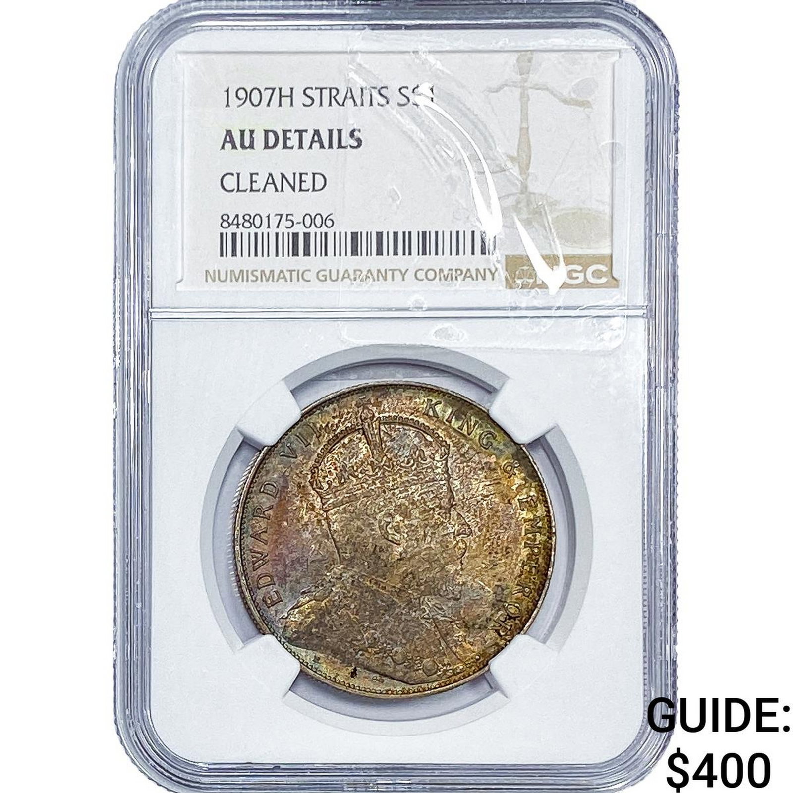 1907-H Straits Settlements Silver 1 Dollar NGC AU Details (1 of 2)