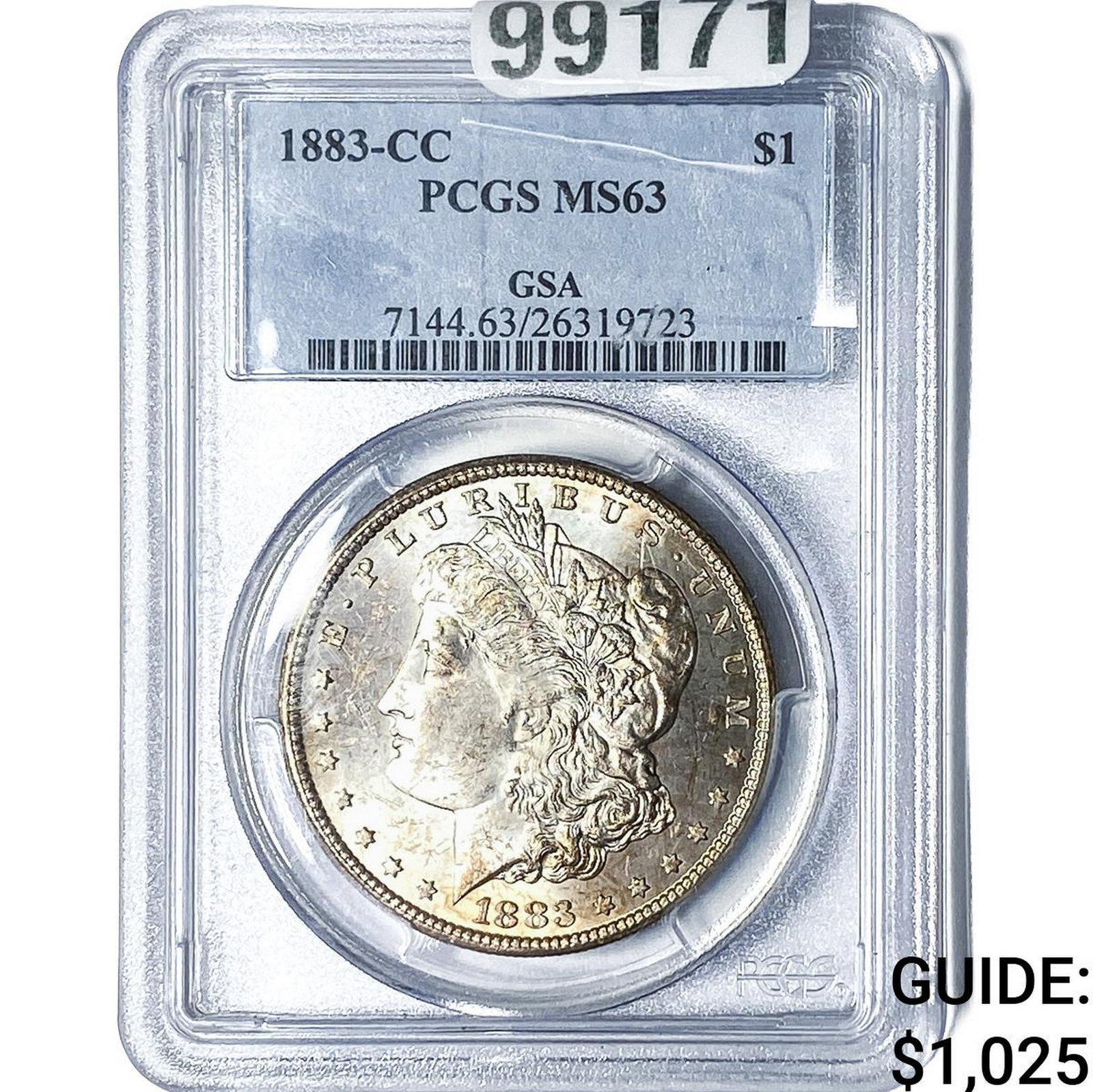 1833-CC Morgan Silver Dollar PCGS MS63 GSA (1 of 2)