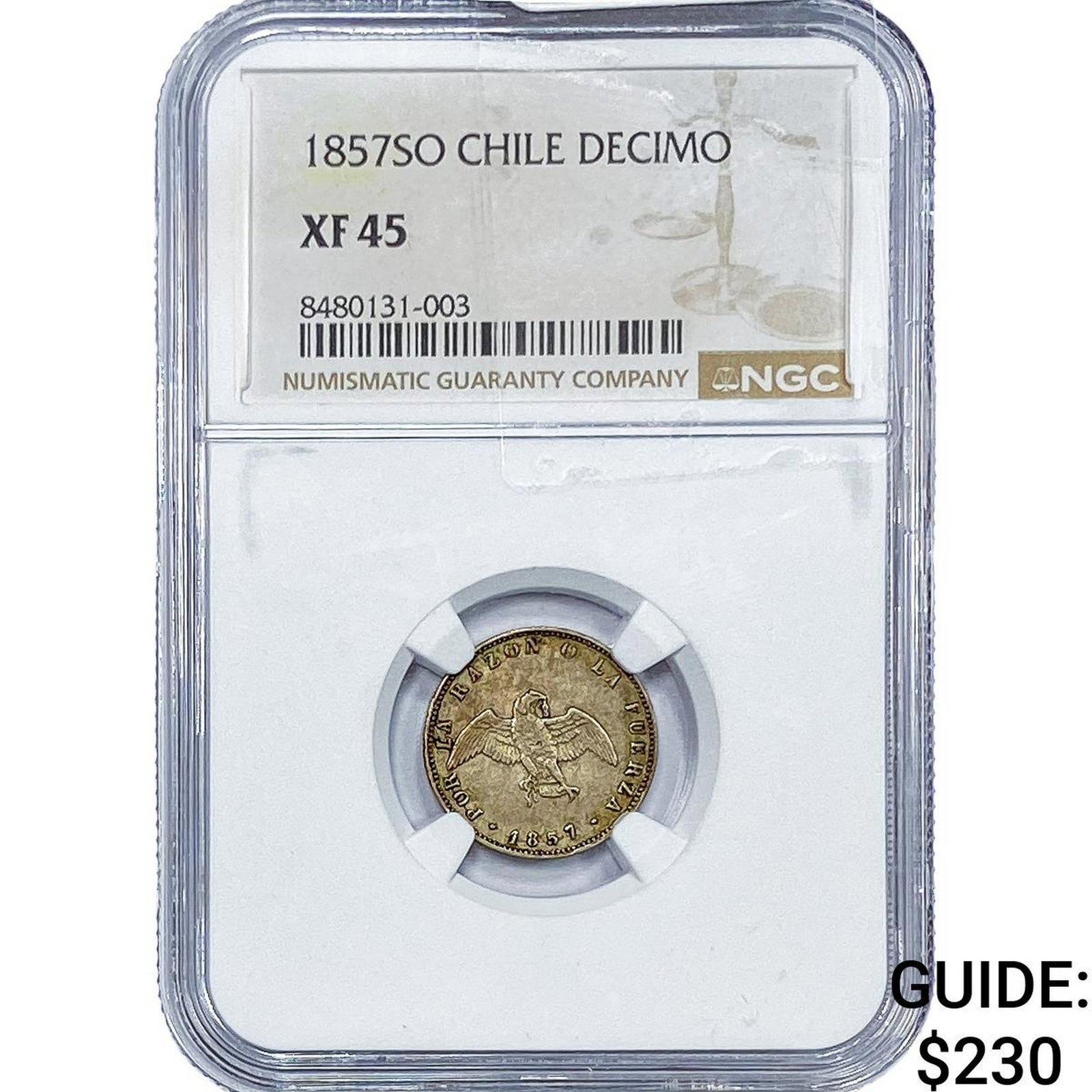 1857-SO Chile Silver Decimo NGC XF45 (1 of 2)