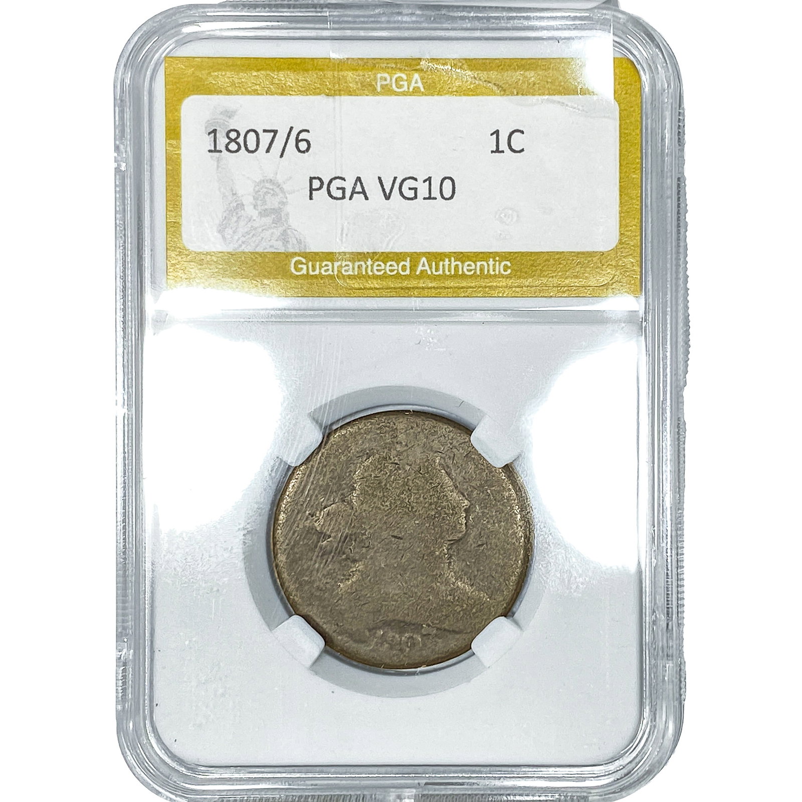 1807/6 Draped Bust Large Cent PGA VG10 (1 of 2)