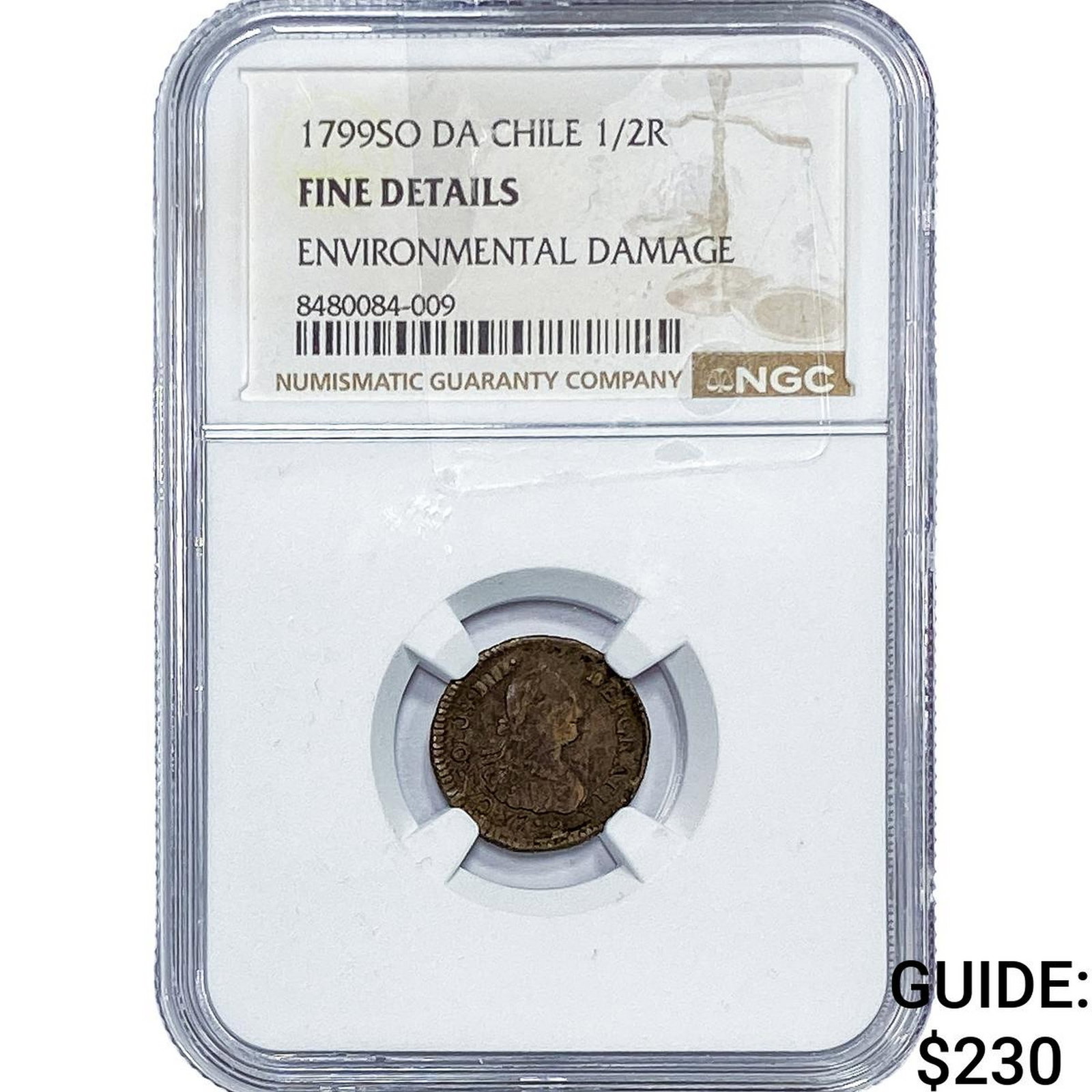 1799-SO Colonial Spain Silver 1/2 Real NGC F Details (1 of 2)