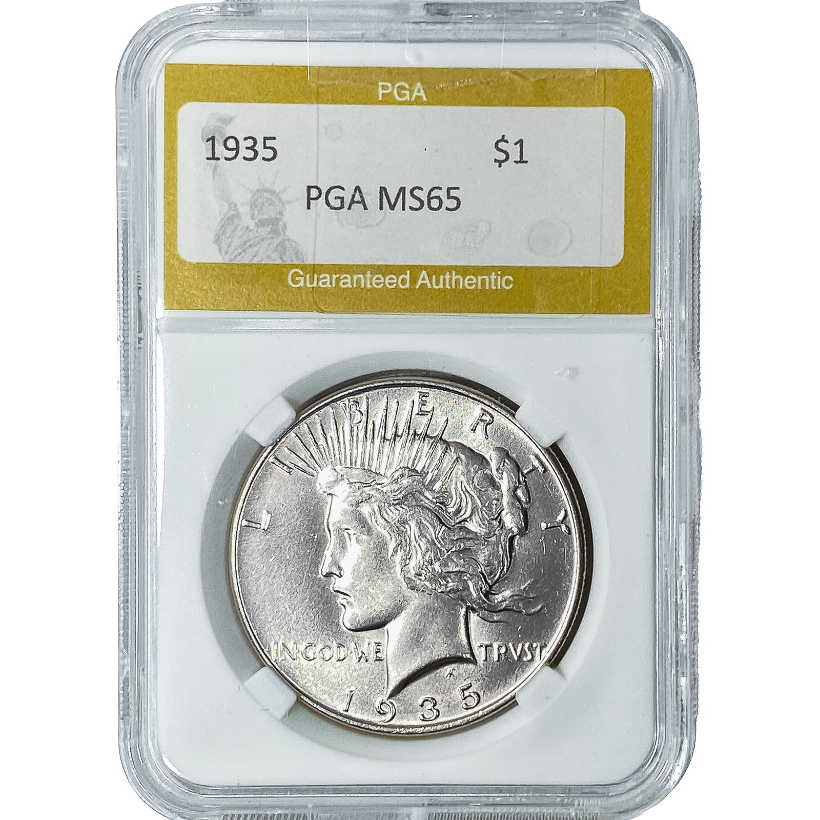 1935 Silver Peace Dollar PGA MS65: 1935 Silver Peace Dollar PGA MS65
