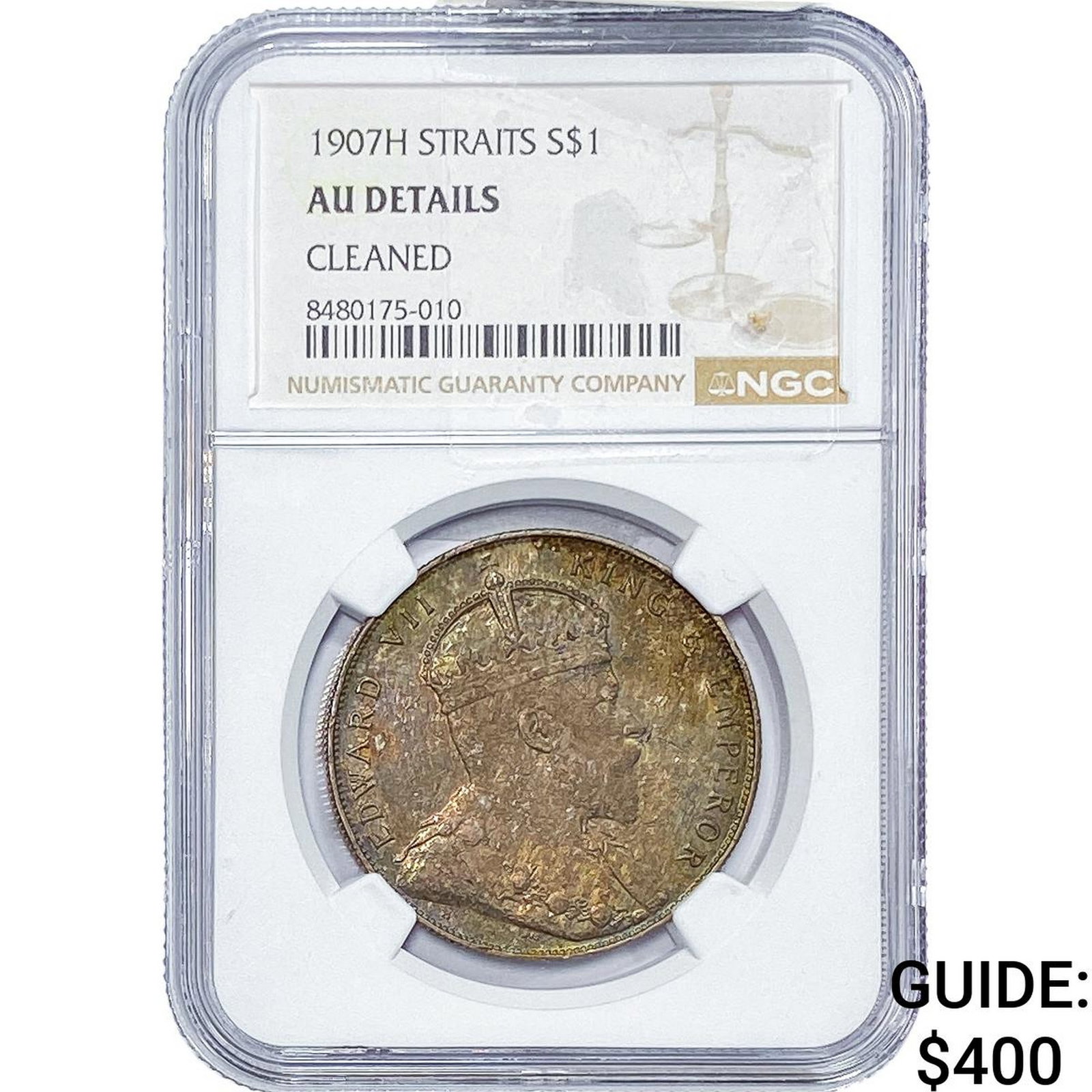 1907-H Straits Settlements Silver 1 Dollar NGC AU Details (1 of 2)