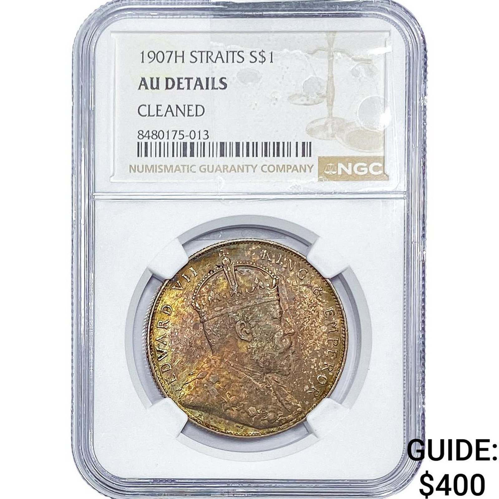 1907-H Straits Settlements Silver 1 Dollar NGC AU Details (1 of 2)