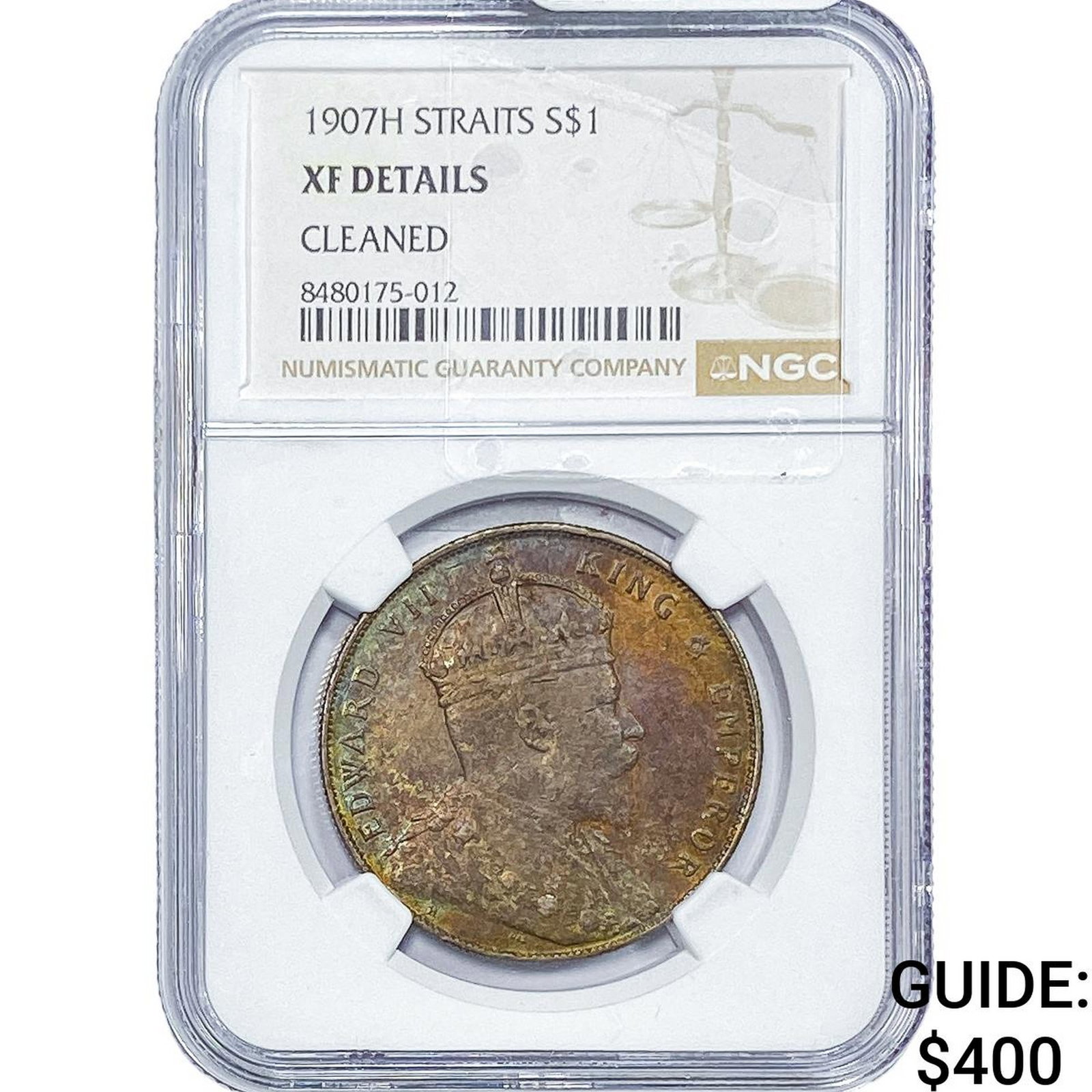1907-H Straits Settlements Silver 1 Dollar NGC AU Details (1 of 2)