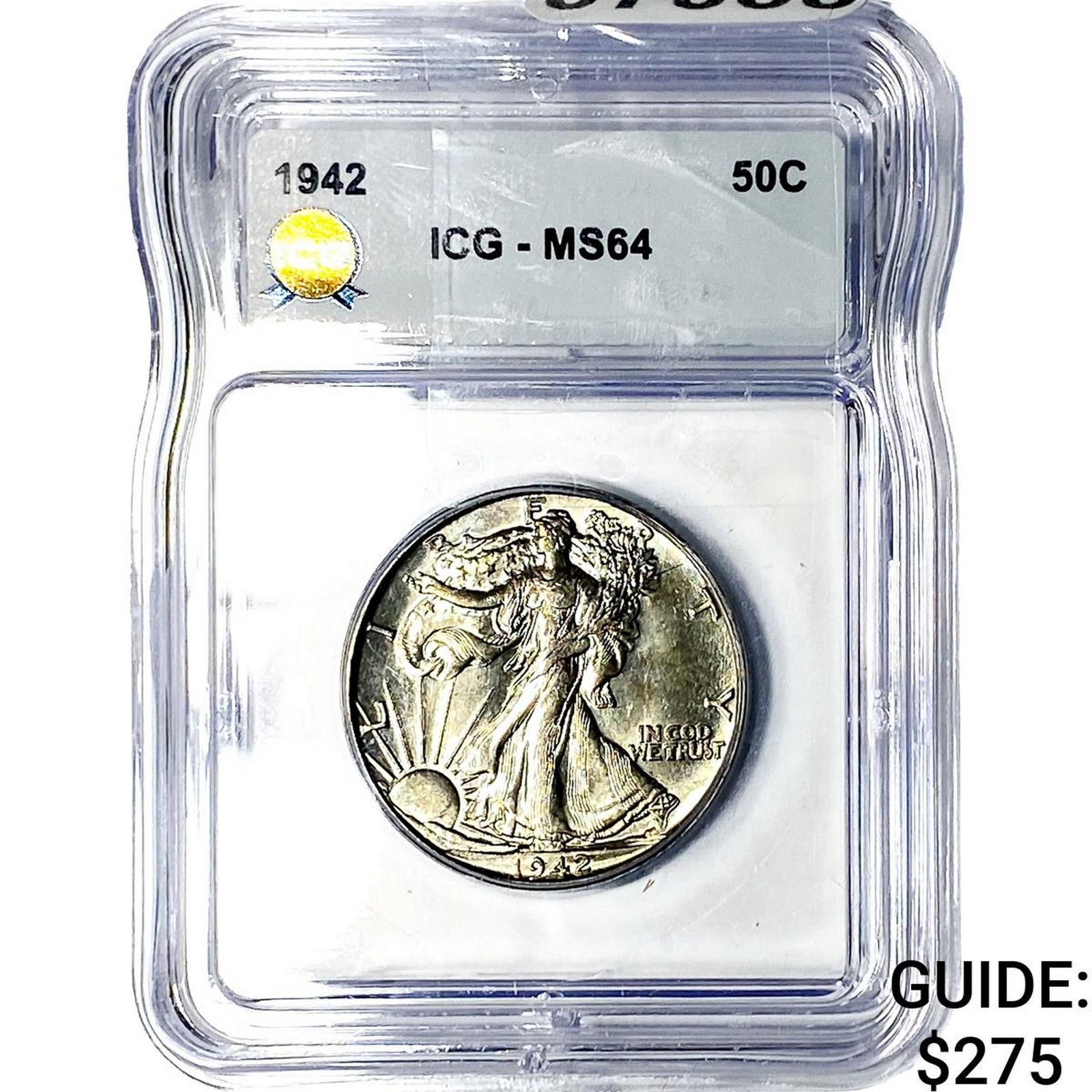 1942 Walking Liberty Half Dollar ICG MS64: 1942 Walking Liberty Half Dollar ICG MS64