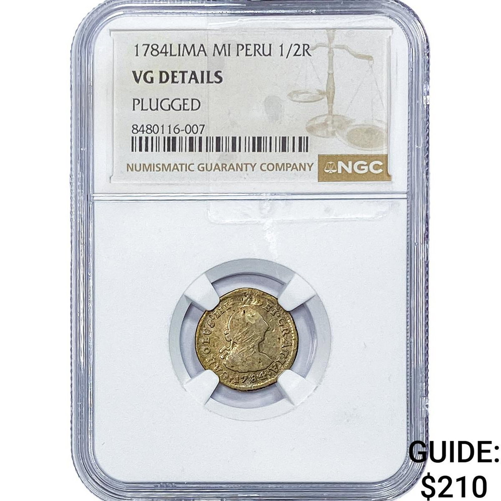 1784-Lima Colonial Spain Silver 1/2 Real NGC VG Details: 1784-Lima Colonial Spain Silver 1/2 Real NGC VG Details