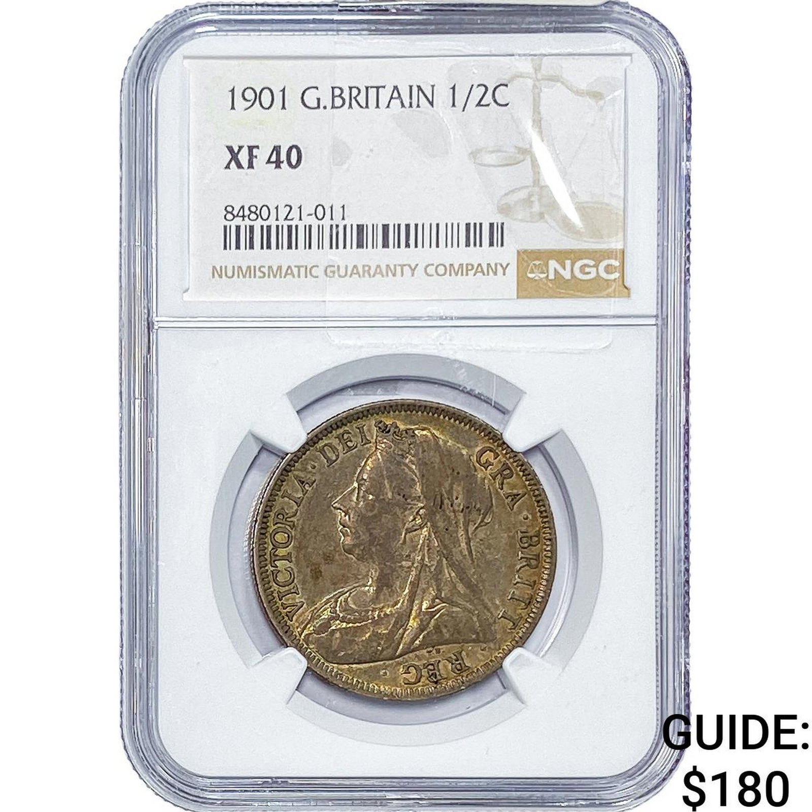 1901 Great Britain Silver 1/2 Crown NGC XF40 (1 of 2)