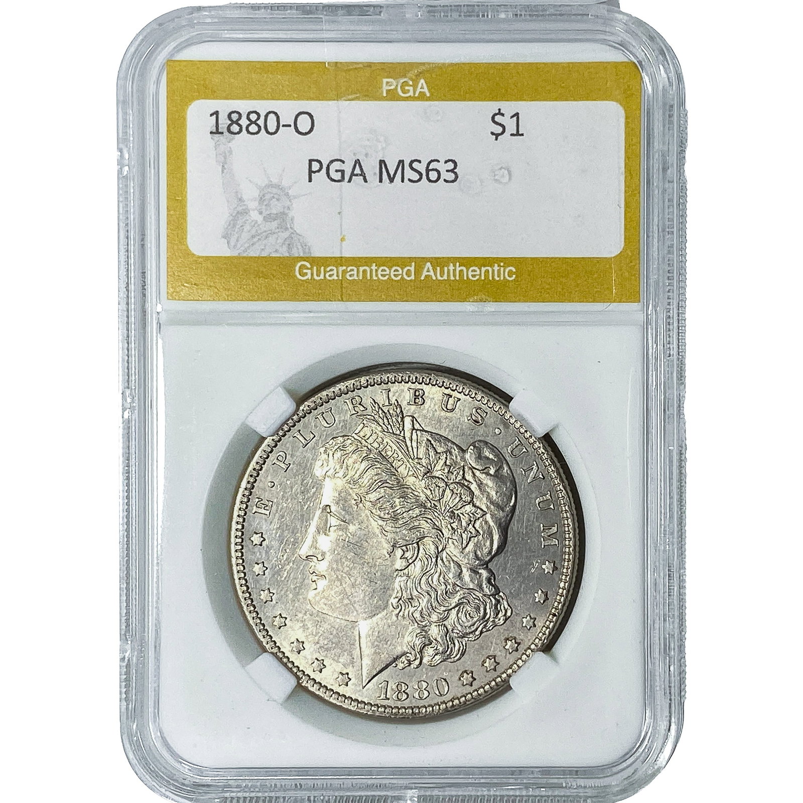 1880-O Morgan Silver Dollar PGA MS63: 1880-O Morgan Silver Dollar PGA MS63