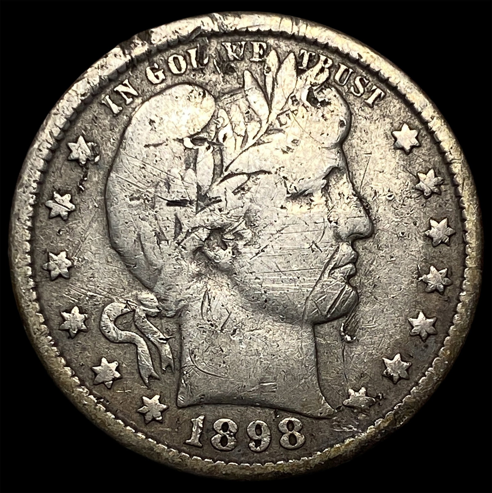 1898-O Silver Barber Quarter LIGHTLY CIRCULATED: 1898-O Silver Barber Quarter LIGHTLY CIRCULATED