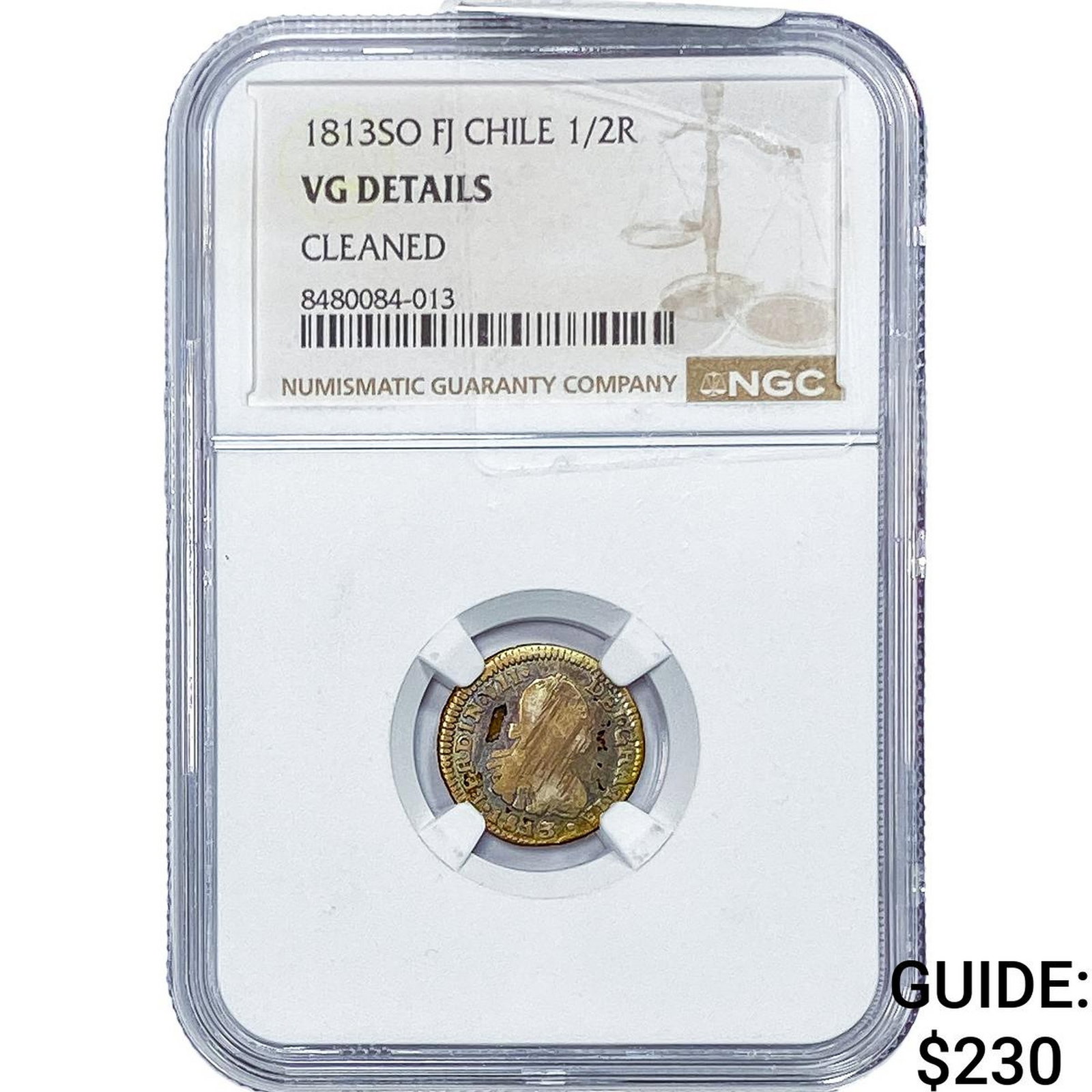 1813-SO Colonial Spain Silver 1/2 Real NGC VG Details: 1813-SO Colonial Spain Silver 1/2 Real NGC VG Details